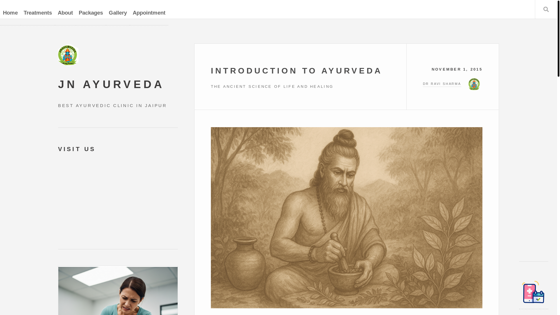 website screenshot of https://jnayurveda.com/