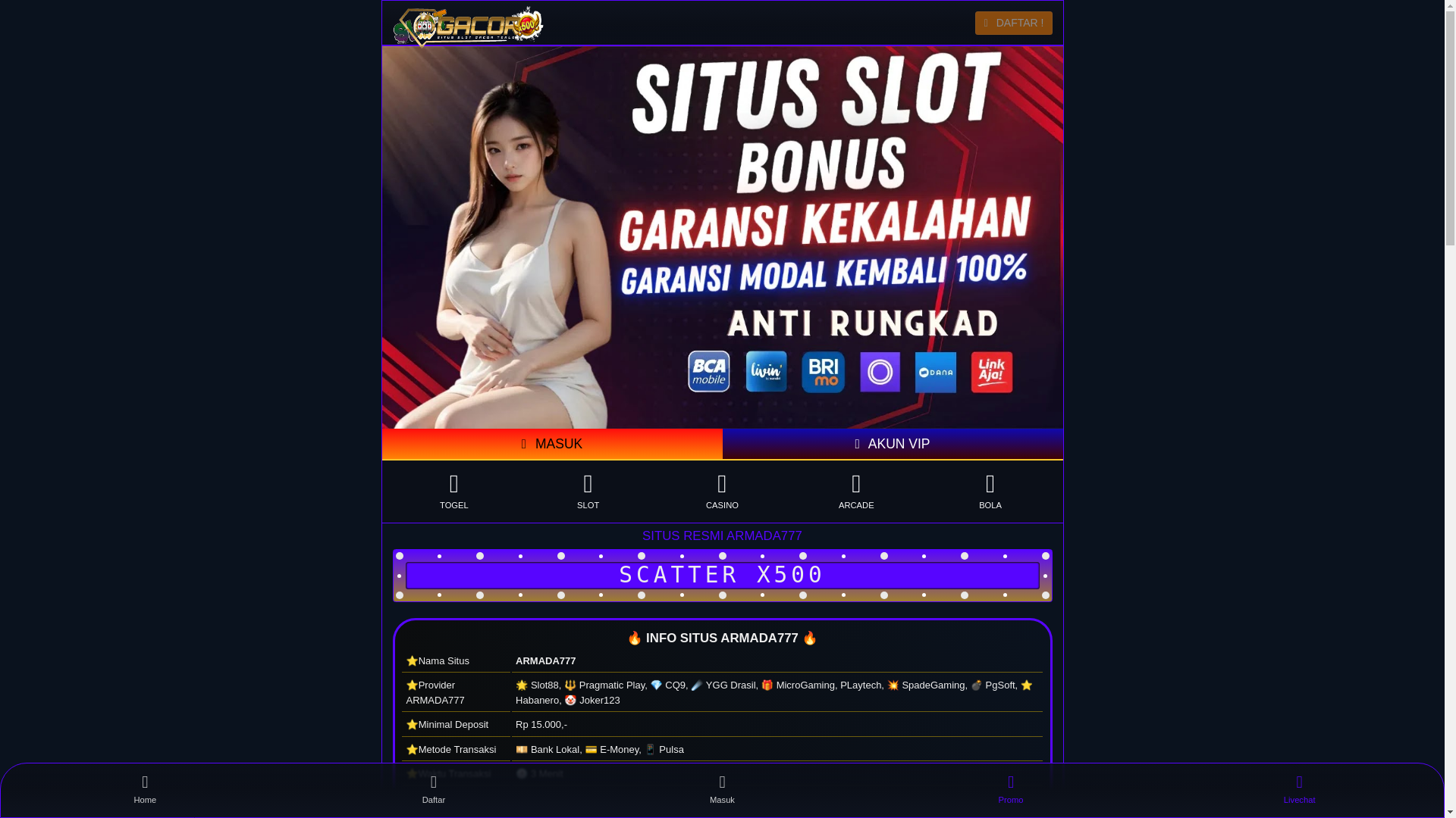 website screenshot of https://armada777-53u.pages.dev/