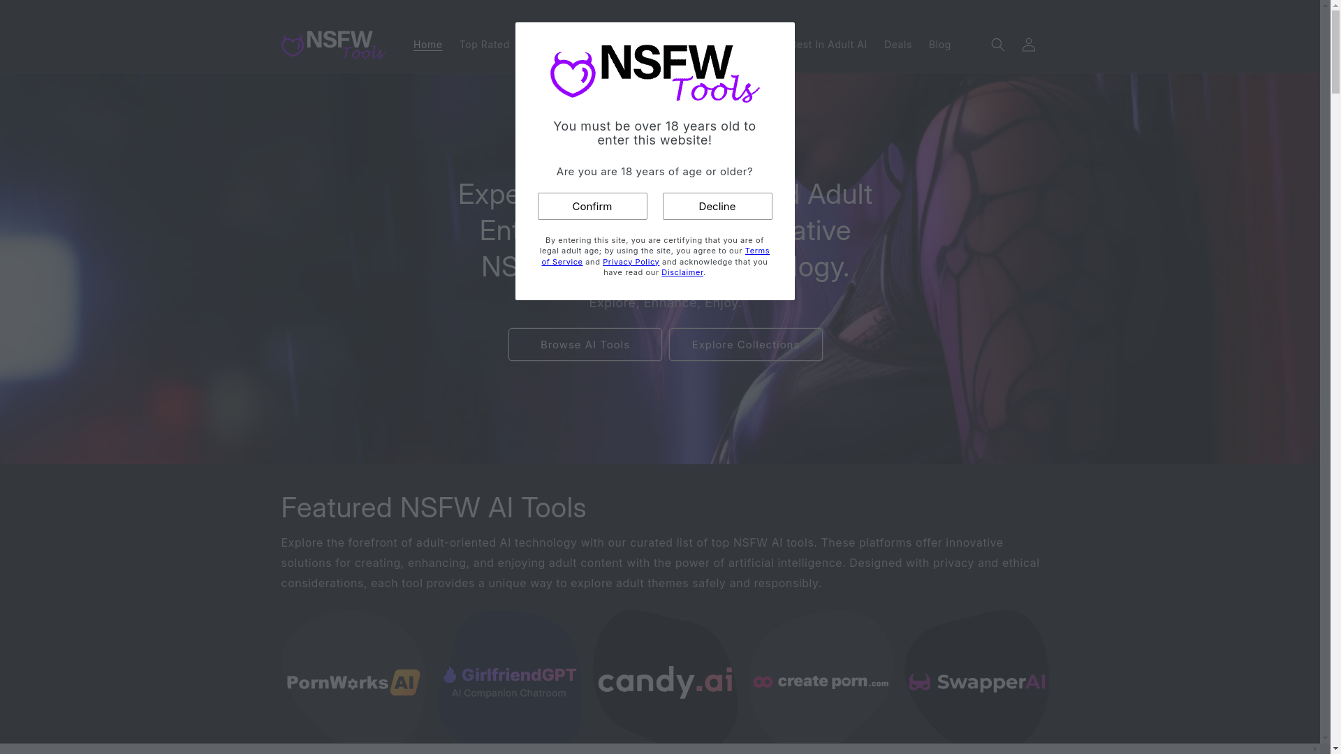 website screenshot of https://nsfw.tools/