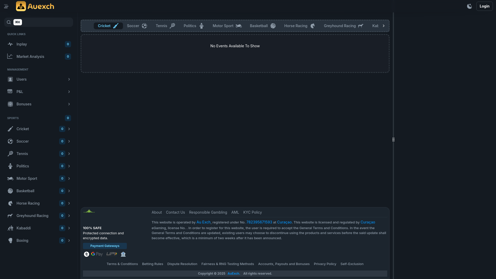 website screenshot of https://admin-auexch-online.pages.dev/