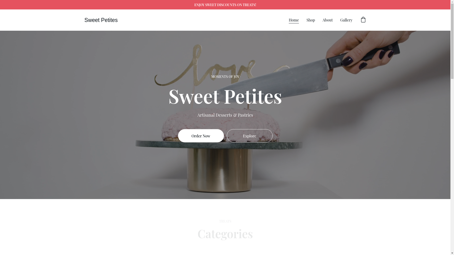 website screenshot of https://sweetpetites.shop/