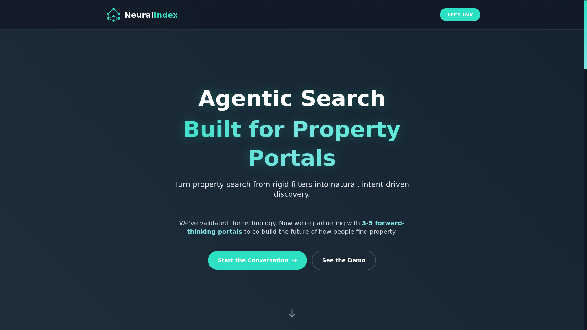 website screenshot of https://neuralindex-landing.pages.dev/
