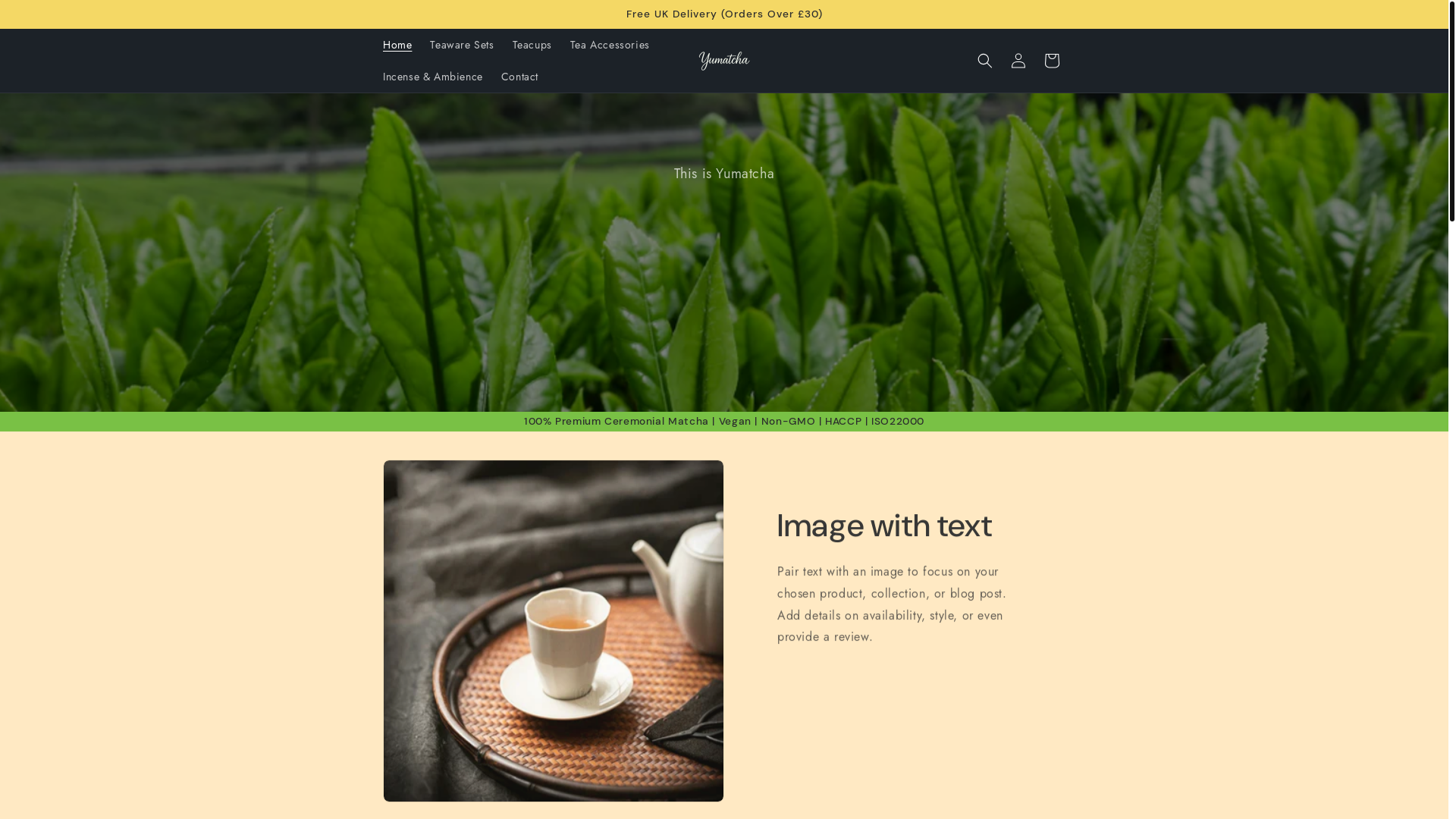 website screenshot of https://yumatcha.co.uk/