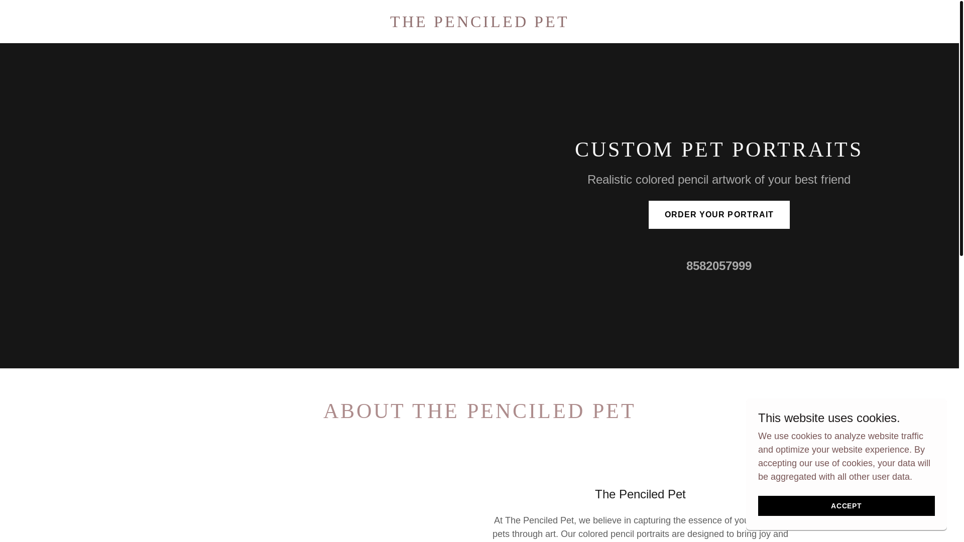 website screenshot of https://thepenciledpet.com/