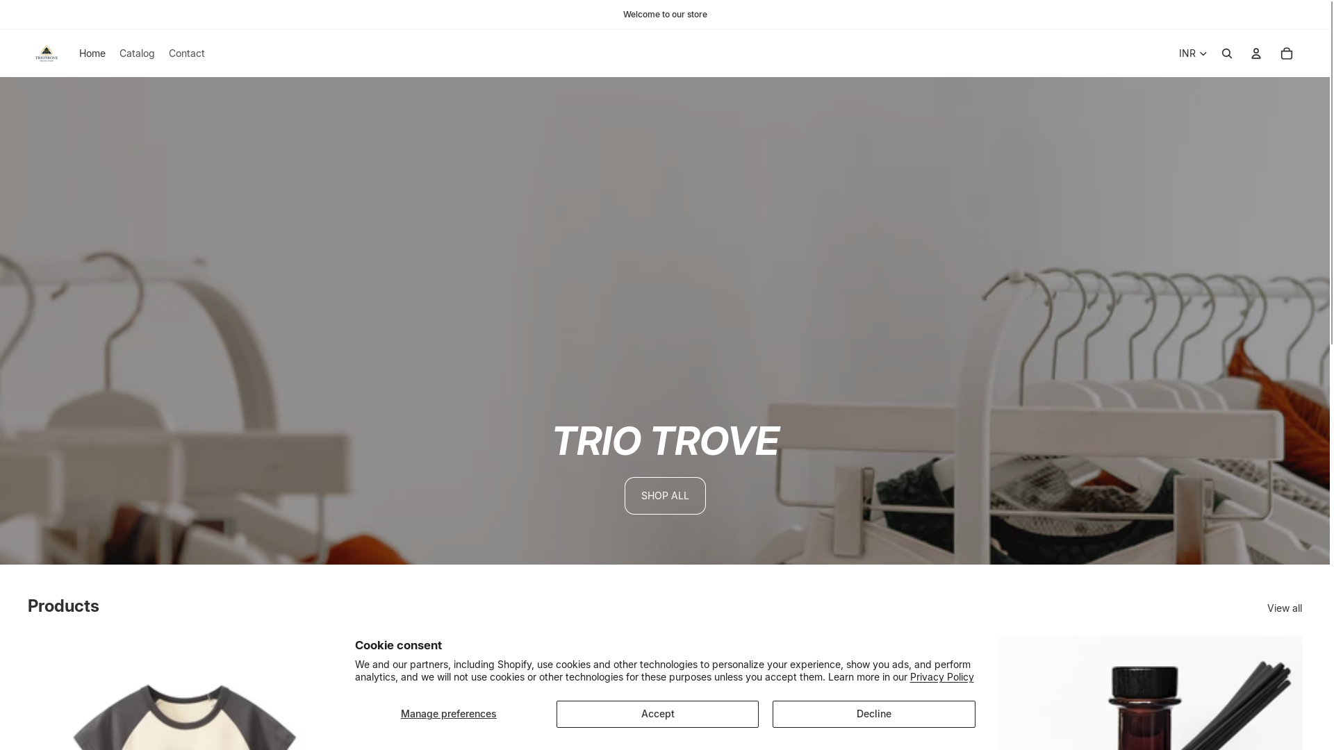 website screenshot of https://triotrove.com/