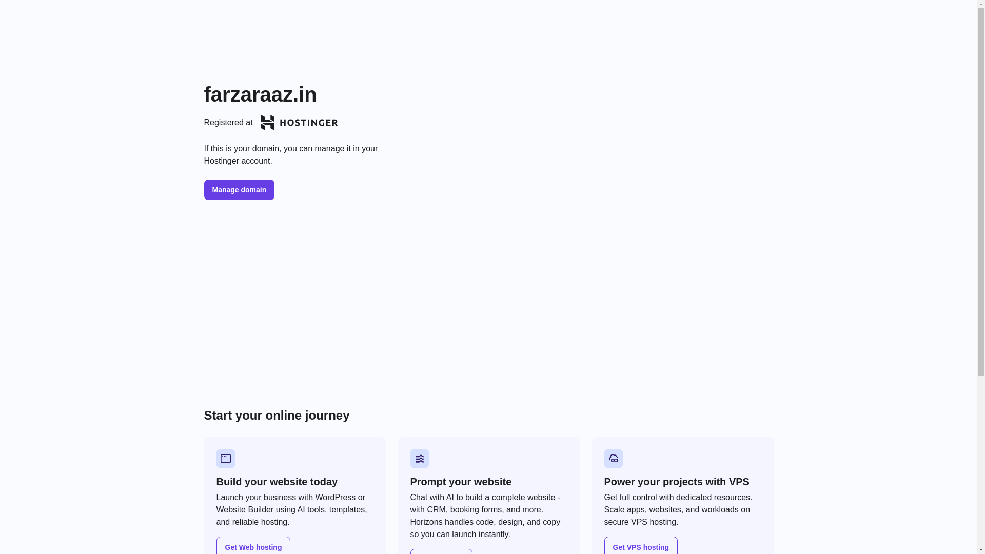 website screenshot of https://farzaraaz.in/