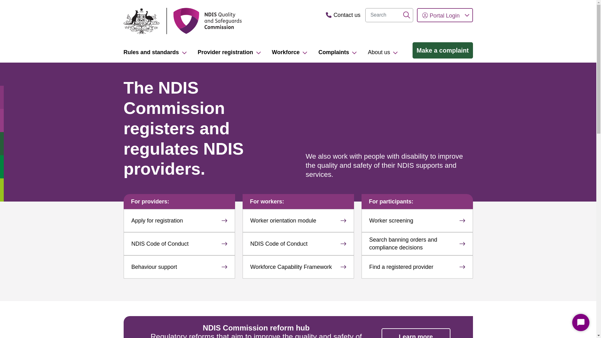 website screenshot of https://ndiscommission.gov.au