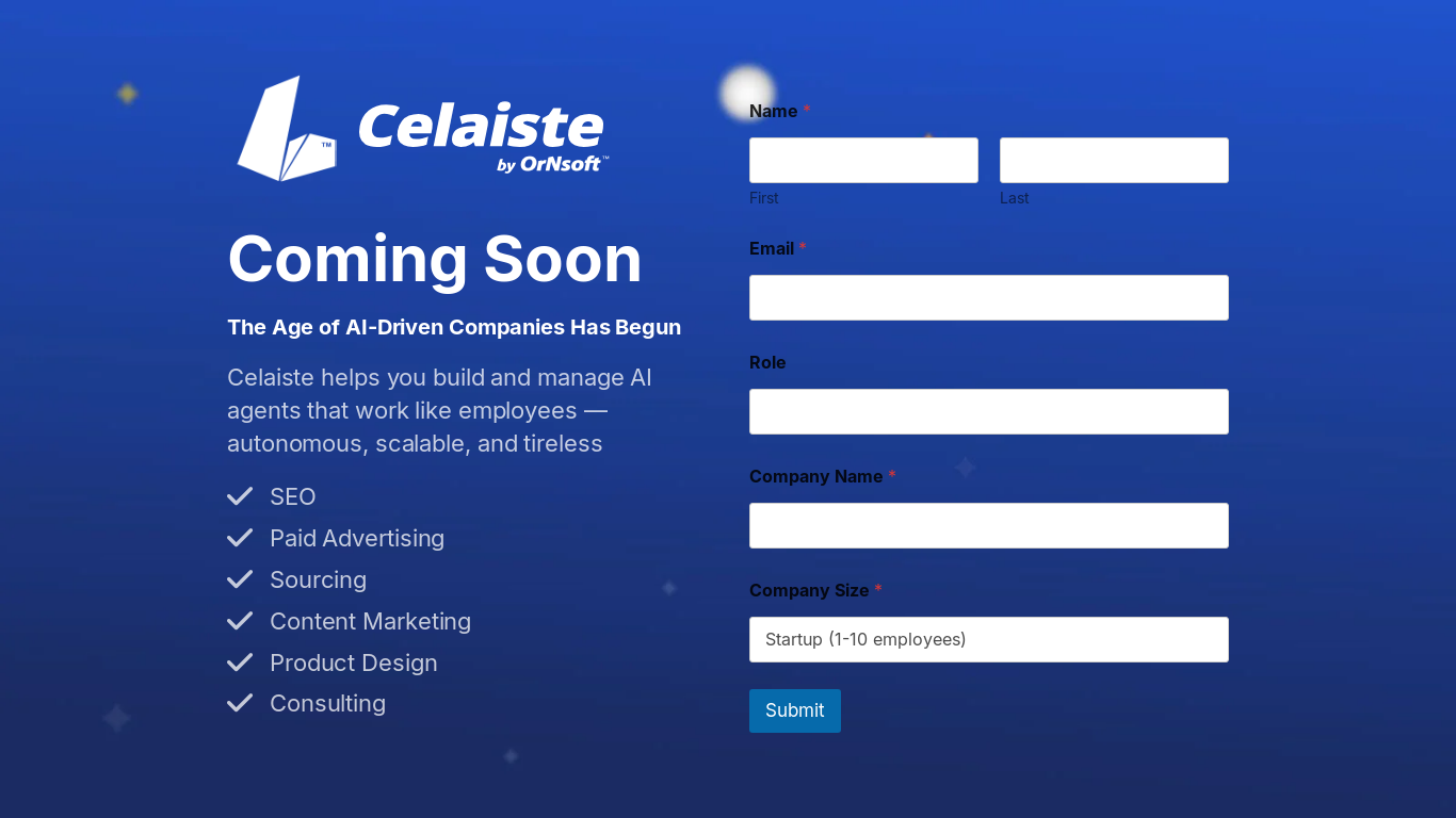 website screenshot of https://celaiste.com/