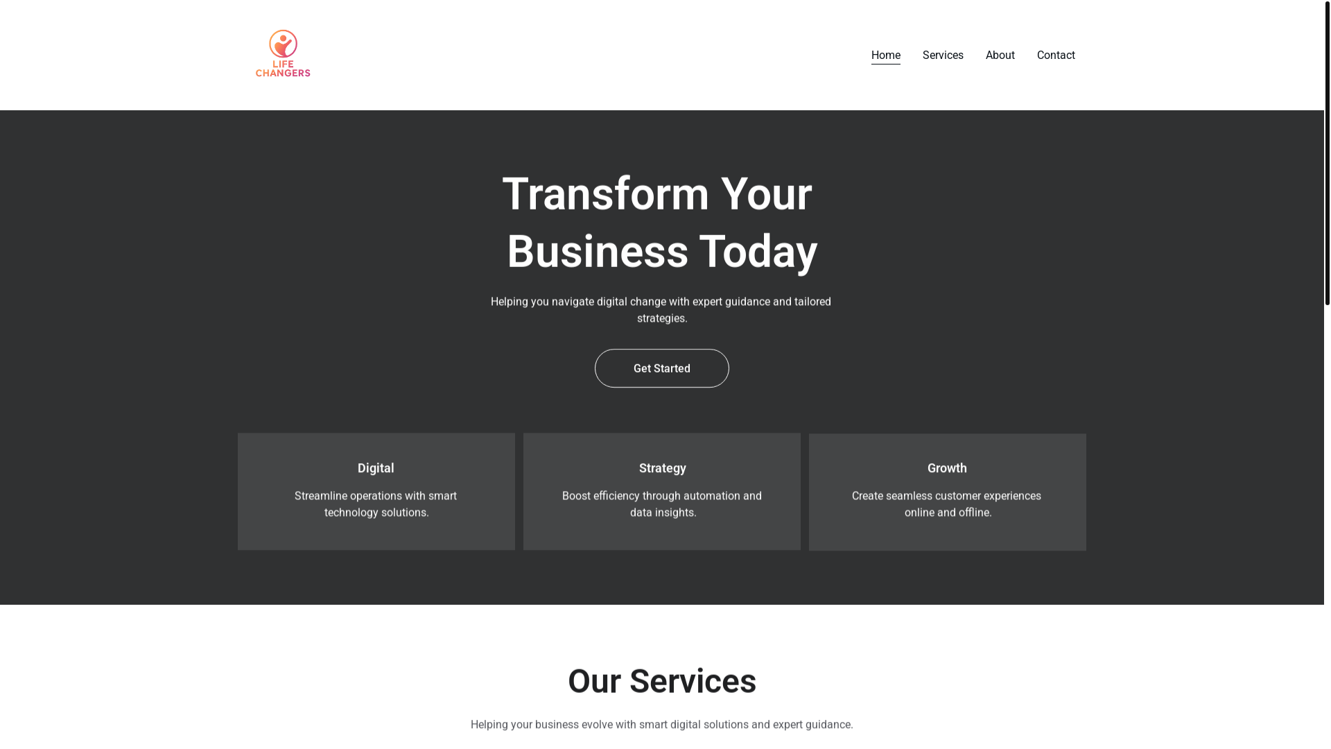 website screenshot of https://lifechangers.co/