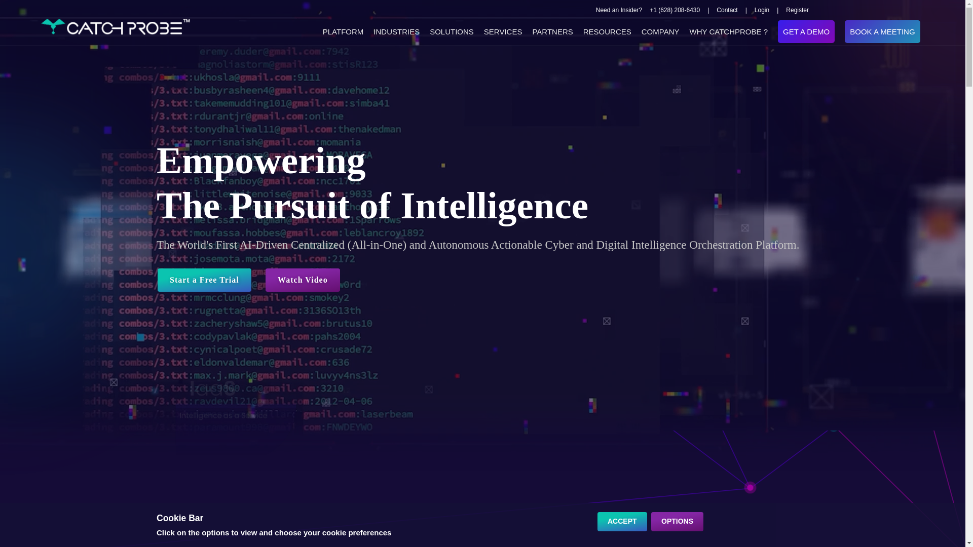 website screenshot of https://catchprobe.com/