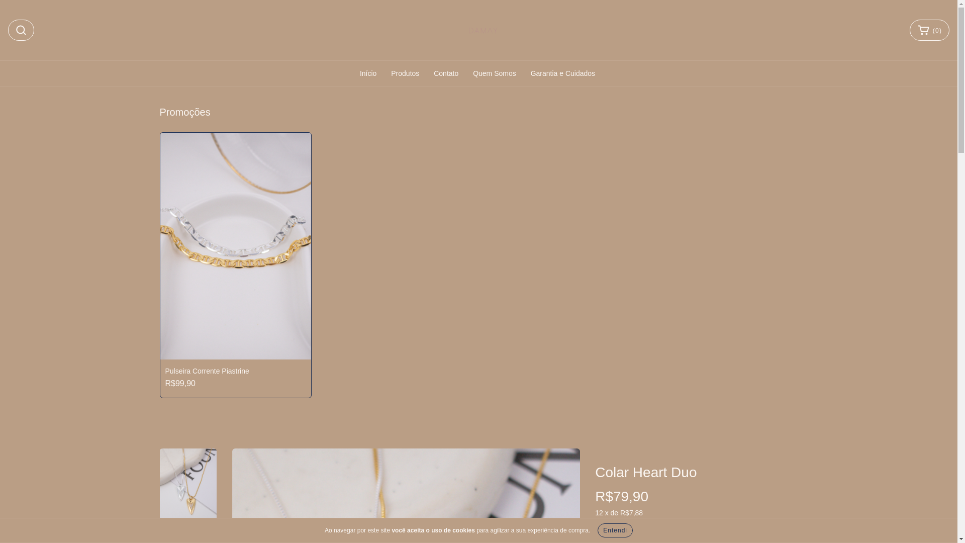 website screenshot of https://damaysemijoias.com.br/