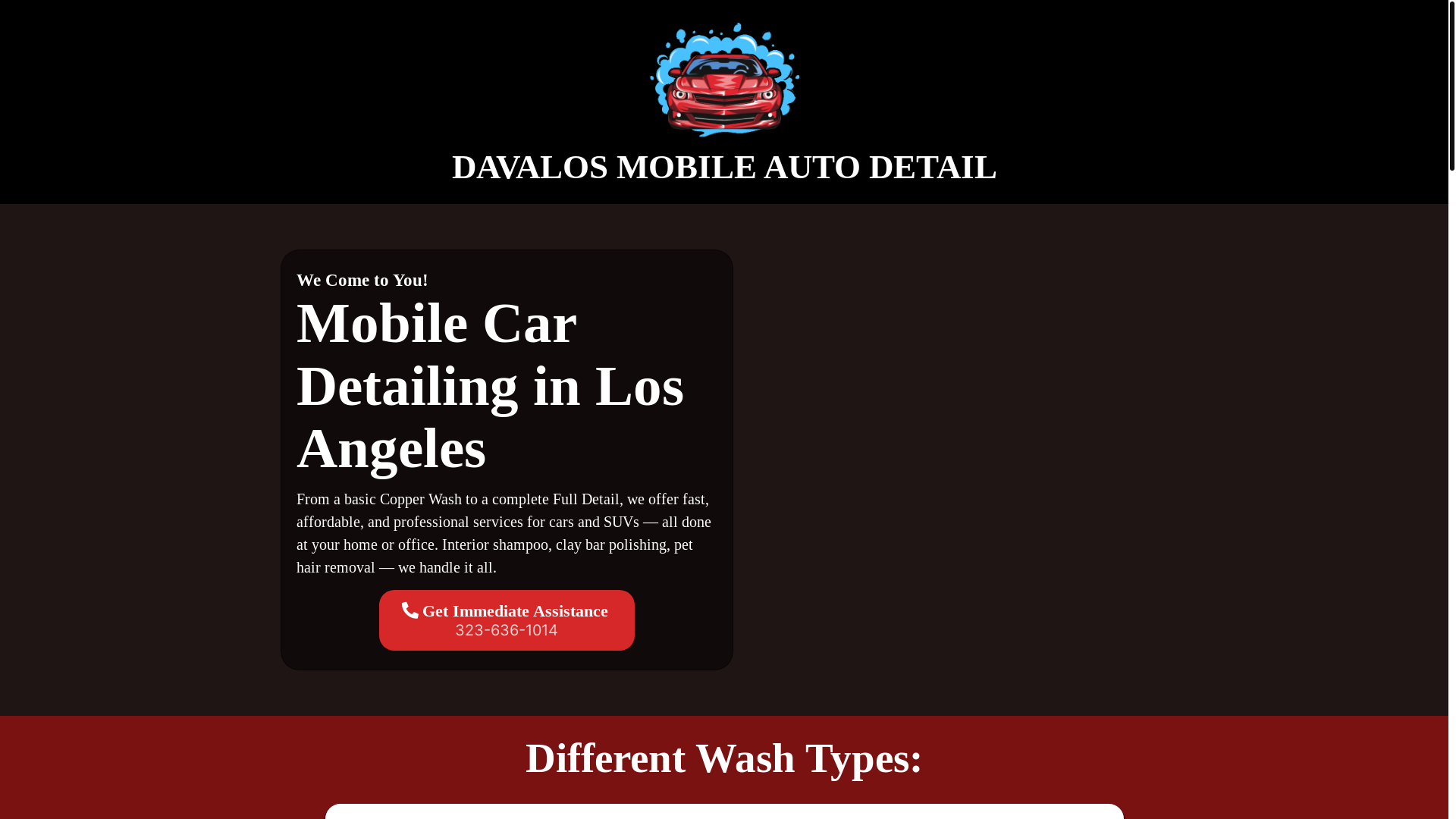 website screenshot of https://davalos-mobile-auto-detail.com/