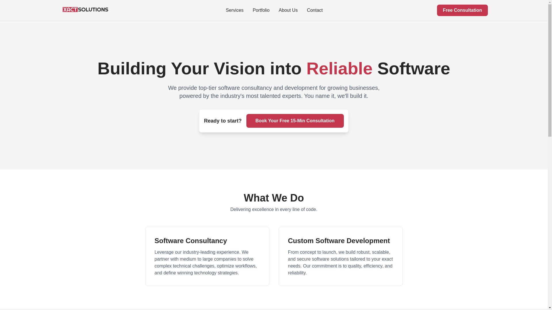 website screenshot of https://xact-solutions.pages.dev/