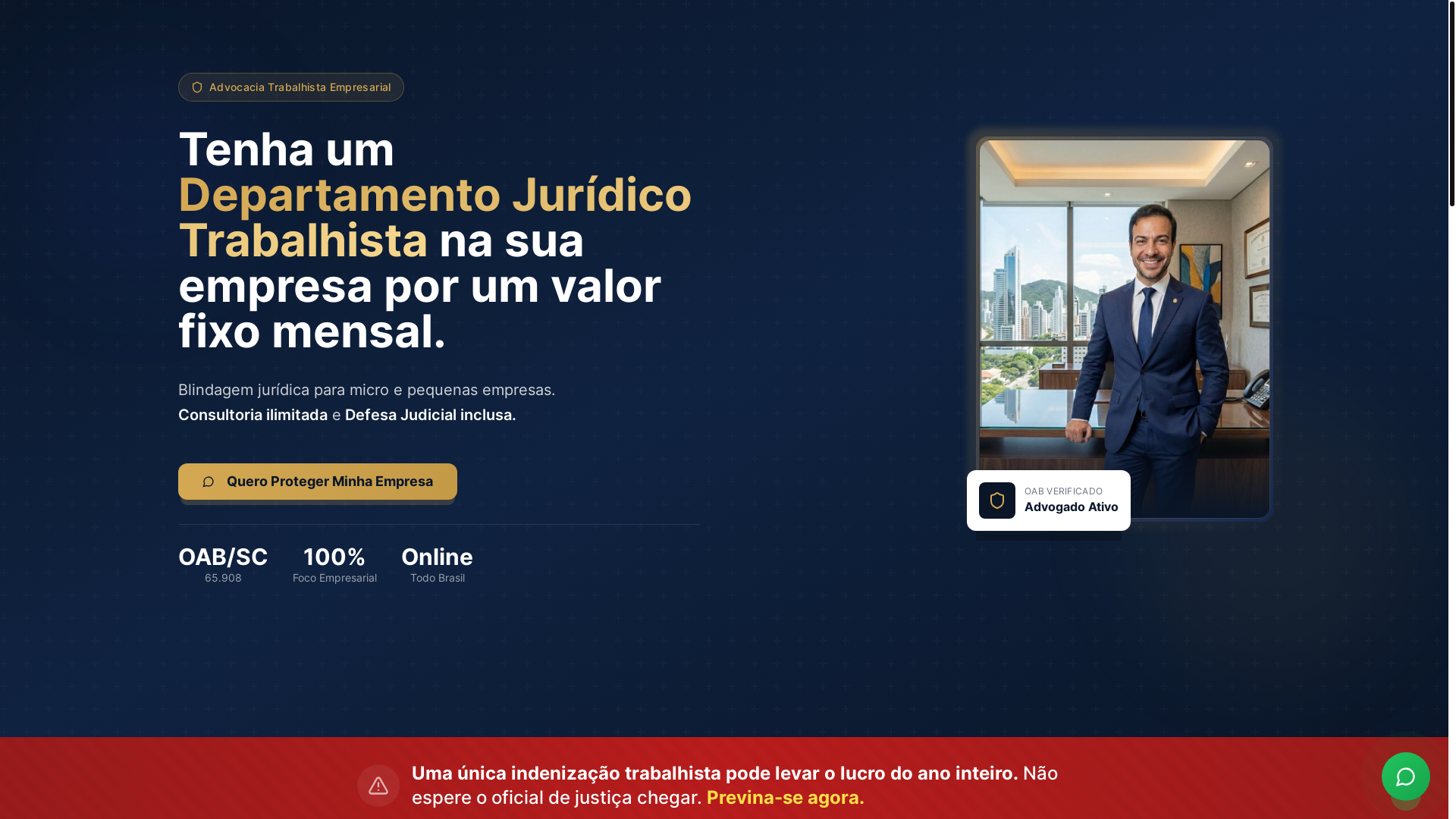 website screenshot of https://advocaciatrabalhistaparaempresas.com/