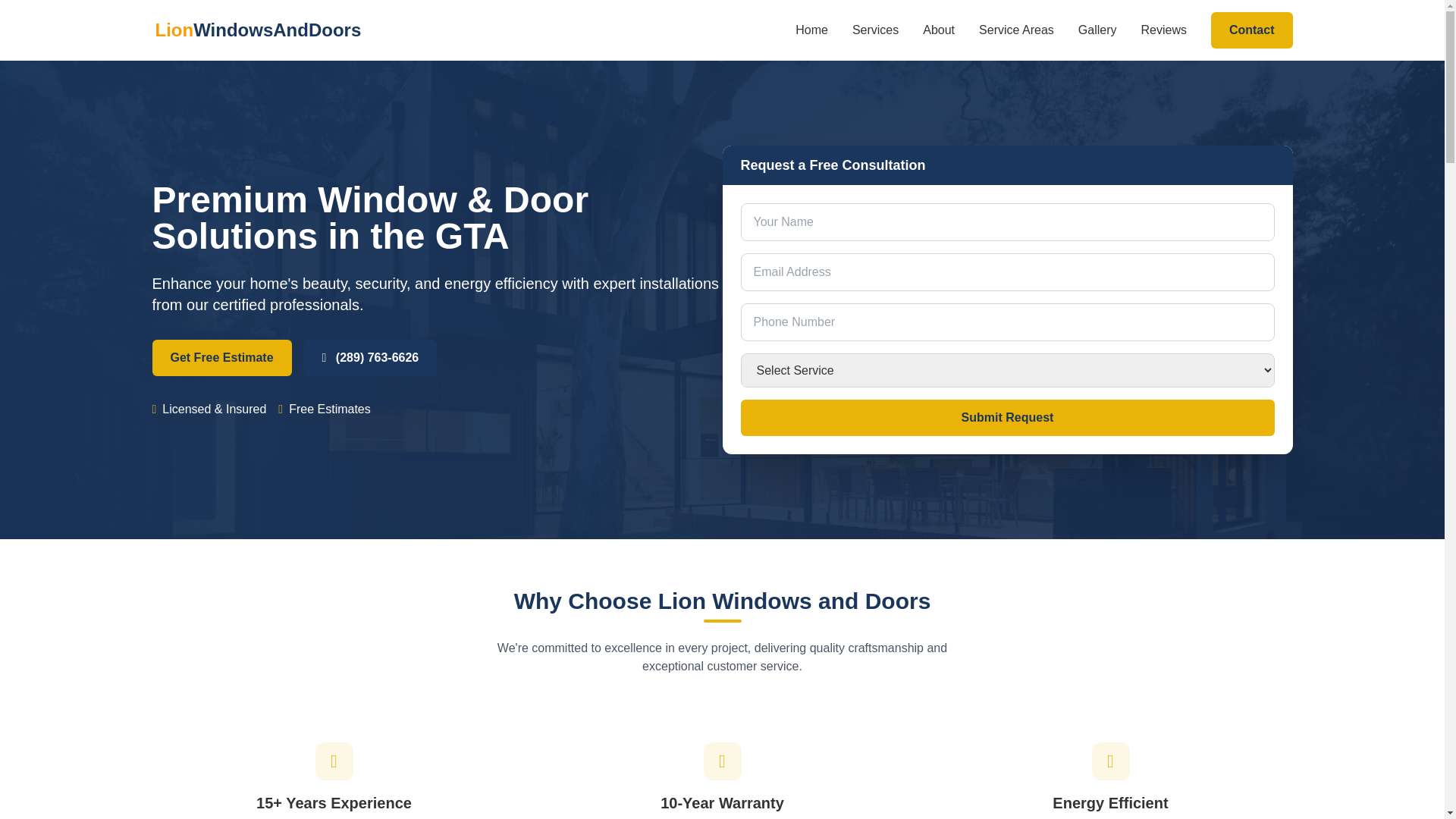 website screenshot of https://lionwindowsanddoors.pages.dev/