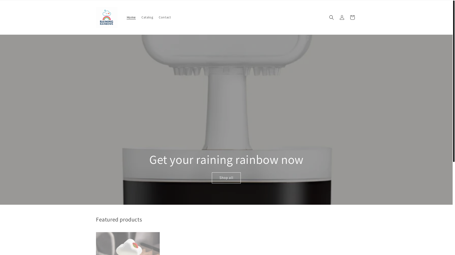 website screenshot of https://shoprainingrainbows.com/