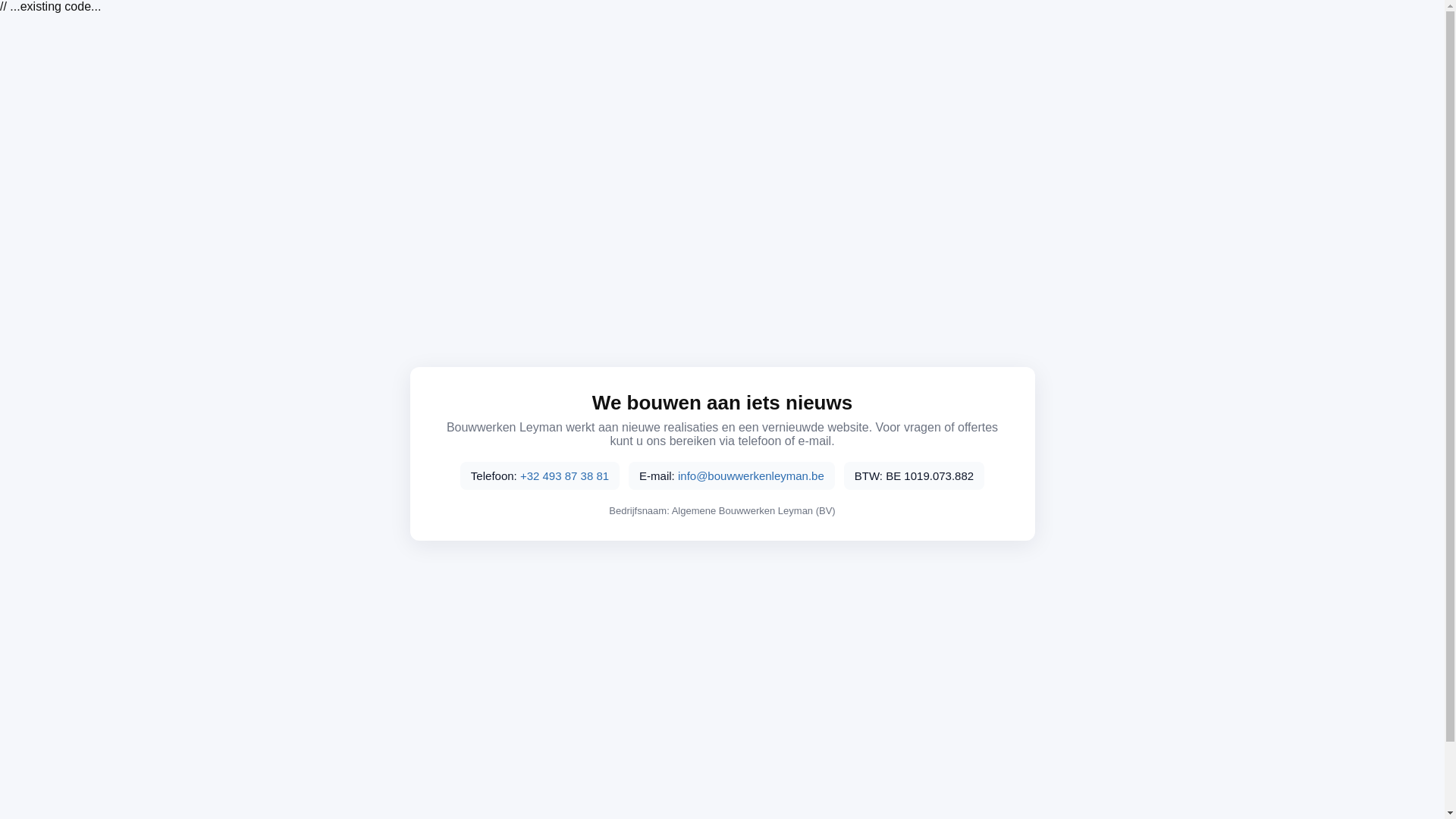 website screenshot of https://bouwwerkenleyman.be/