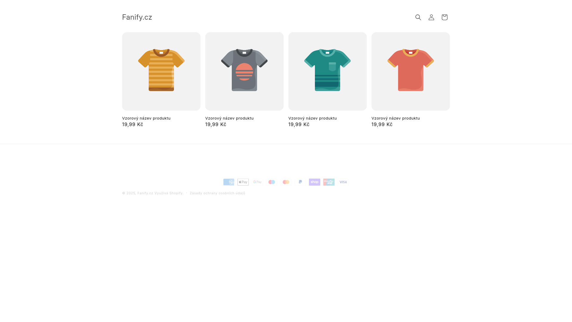 website screenshot of https://fanify.cz/
