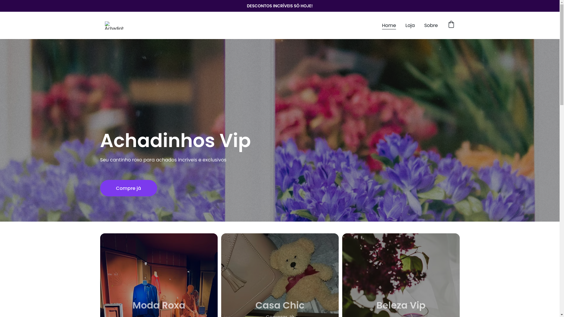 website screenshot of https://achadinhosdashope.online/