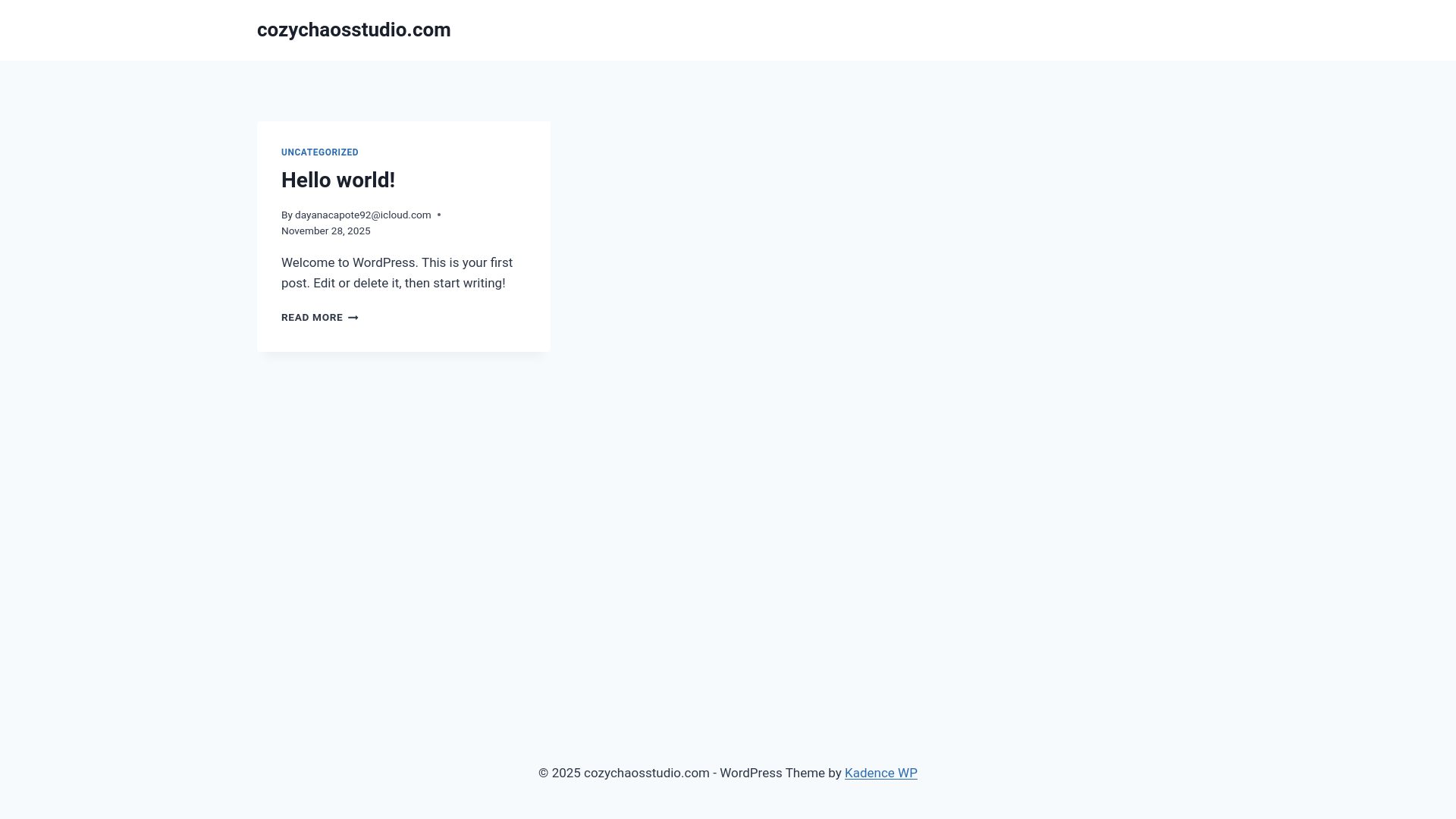 website screenshot of https://cozychaosstudio.com/