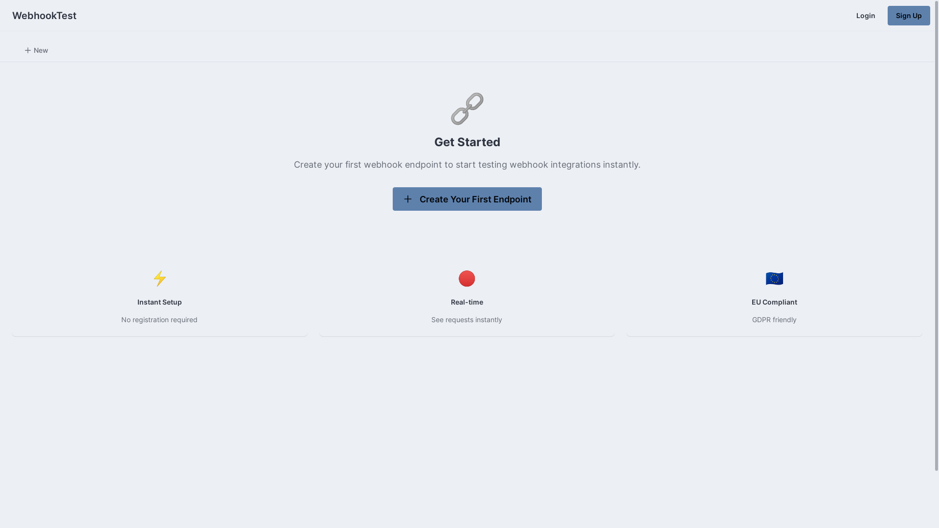 website screenshot of https://webhooktest.eu/