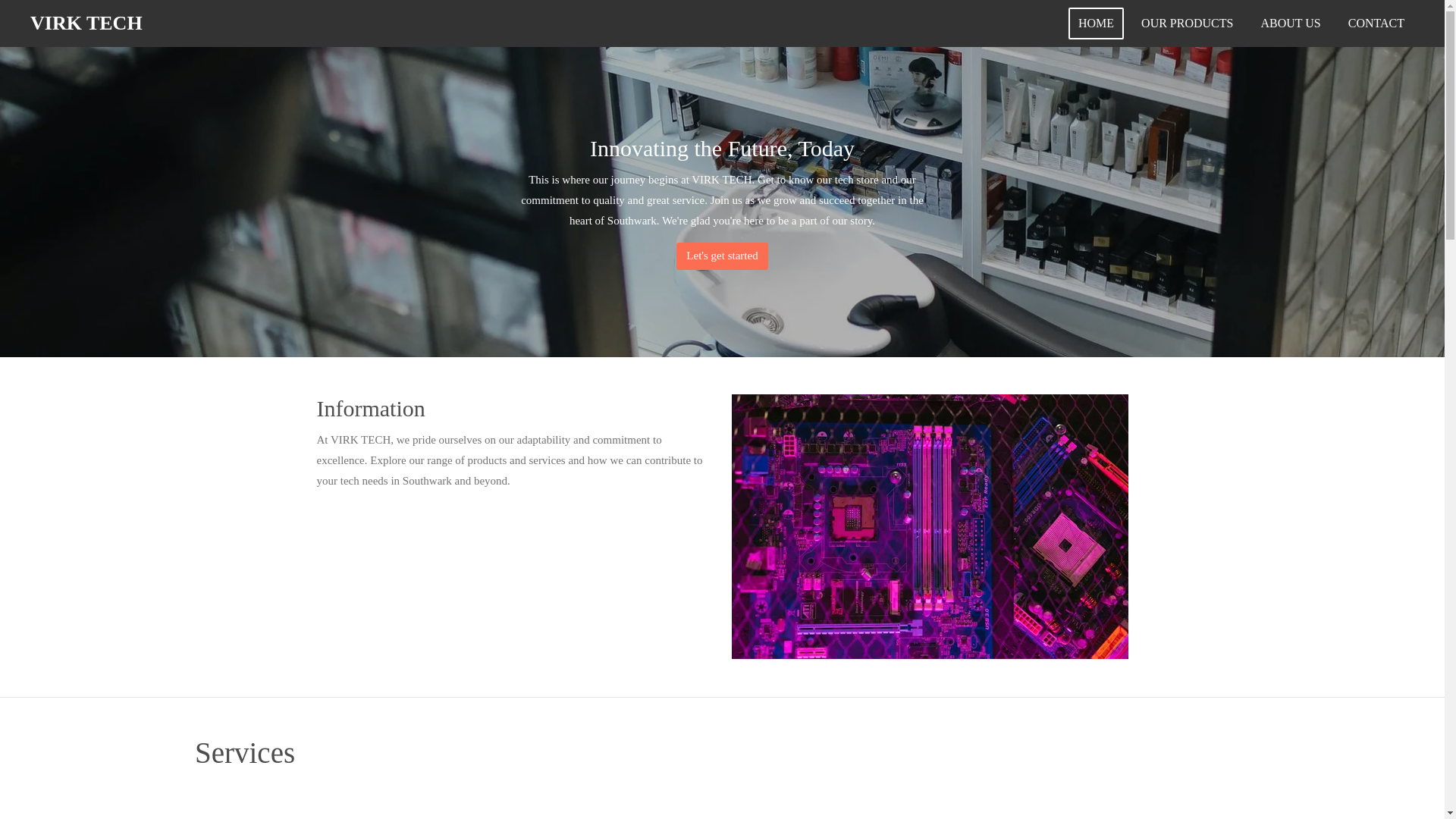 website screenshot of https://virk-tech.net/