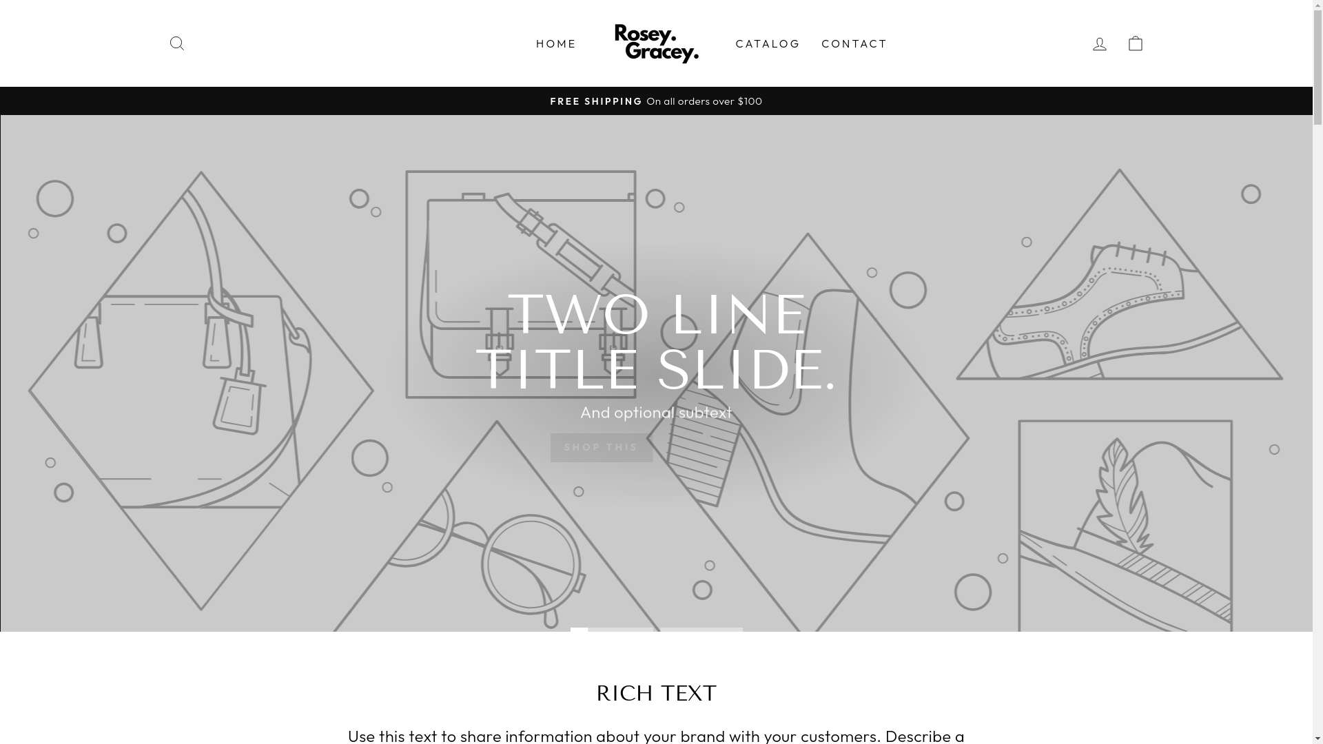 website screenshot of https://roseygracey.com/