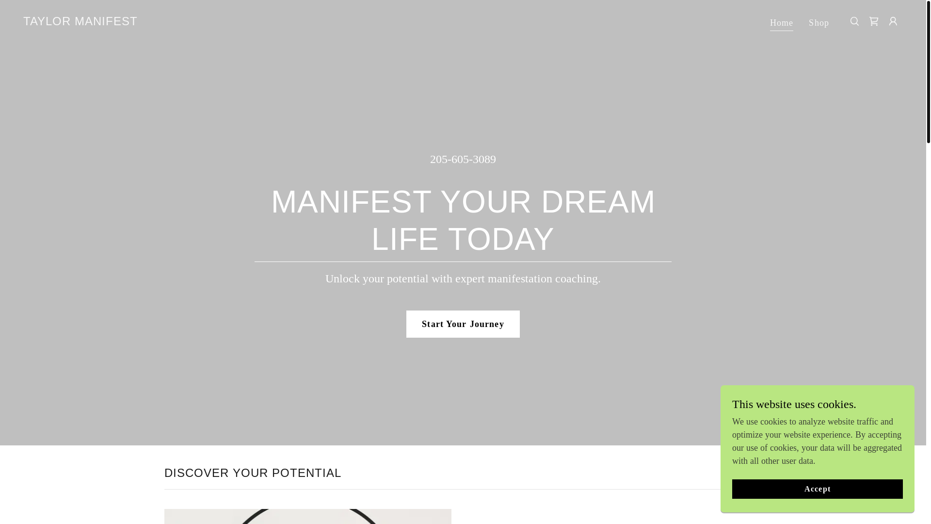 website screenshot of https://taylormanifest.com/