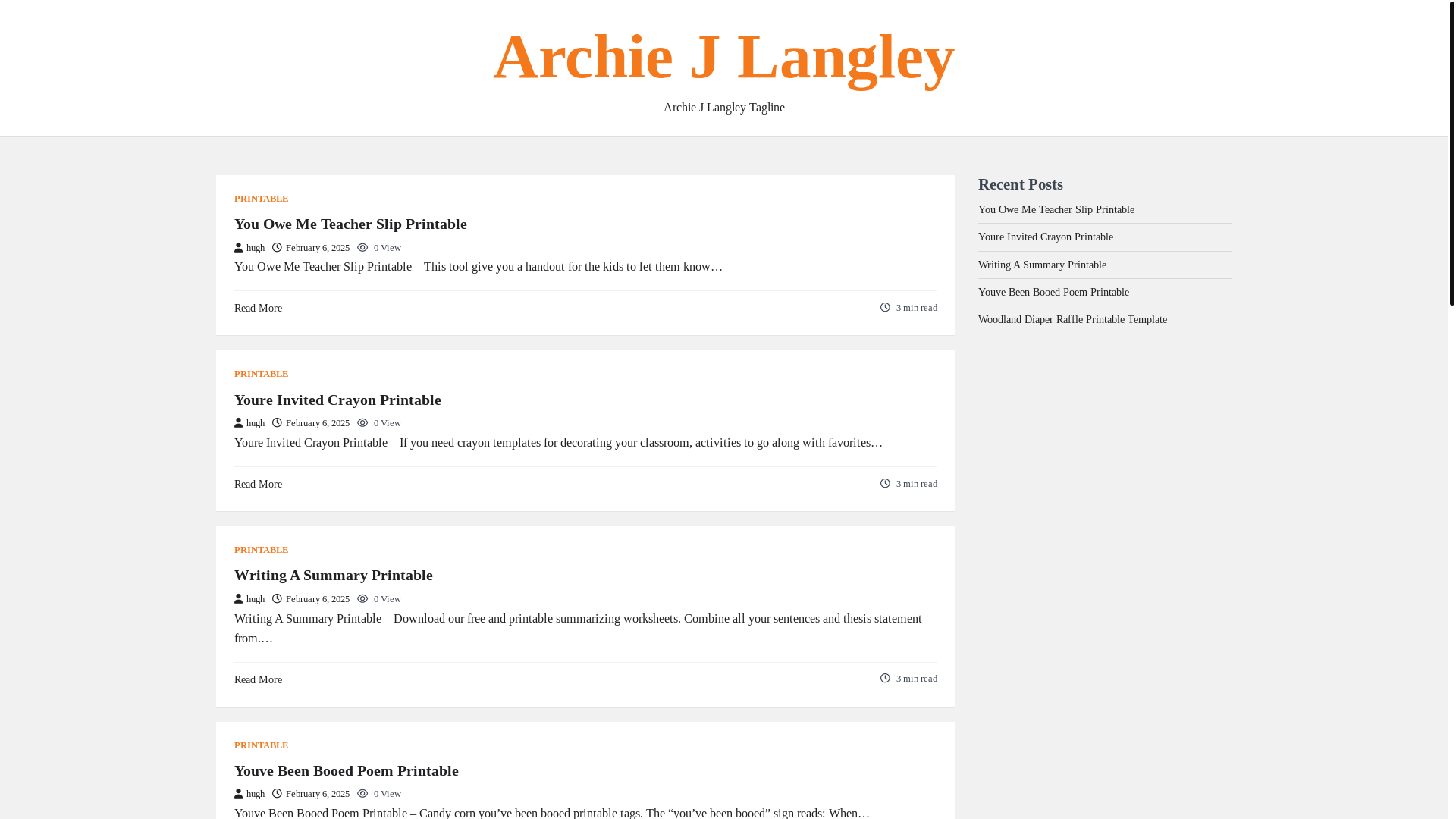 website screenshot of https://archiejlangley.pages.dev/