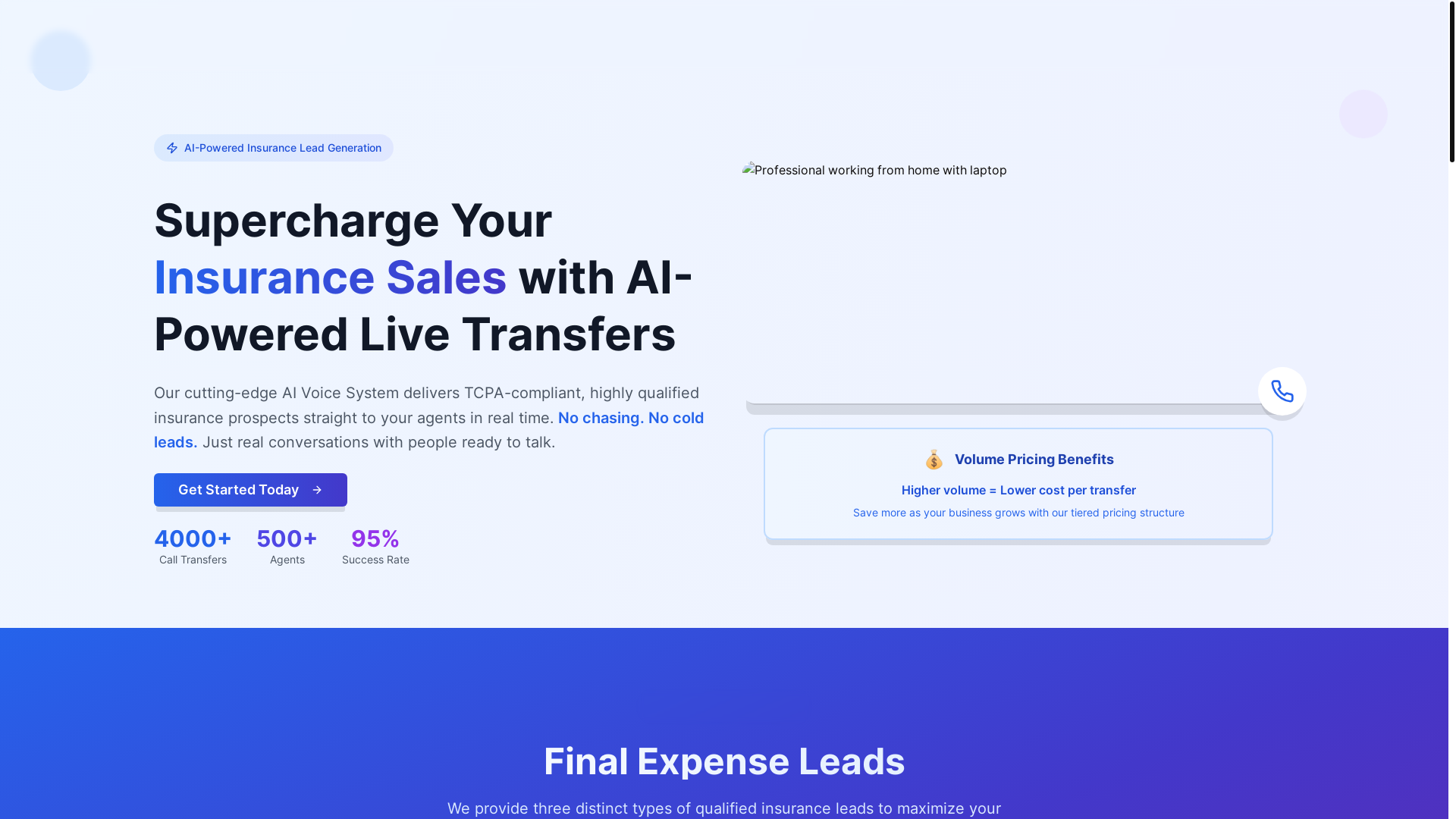 website screenshot of https://bestinsurancecalls.org/