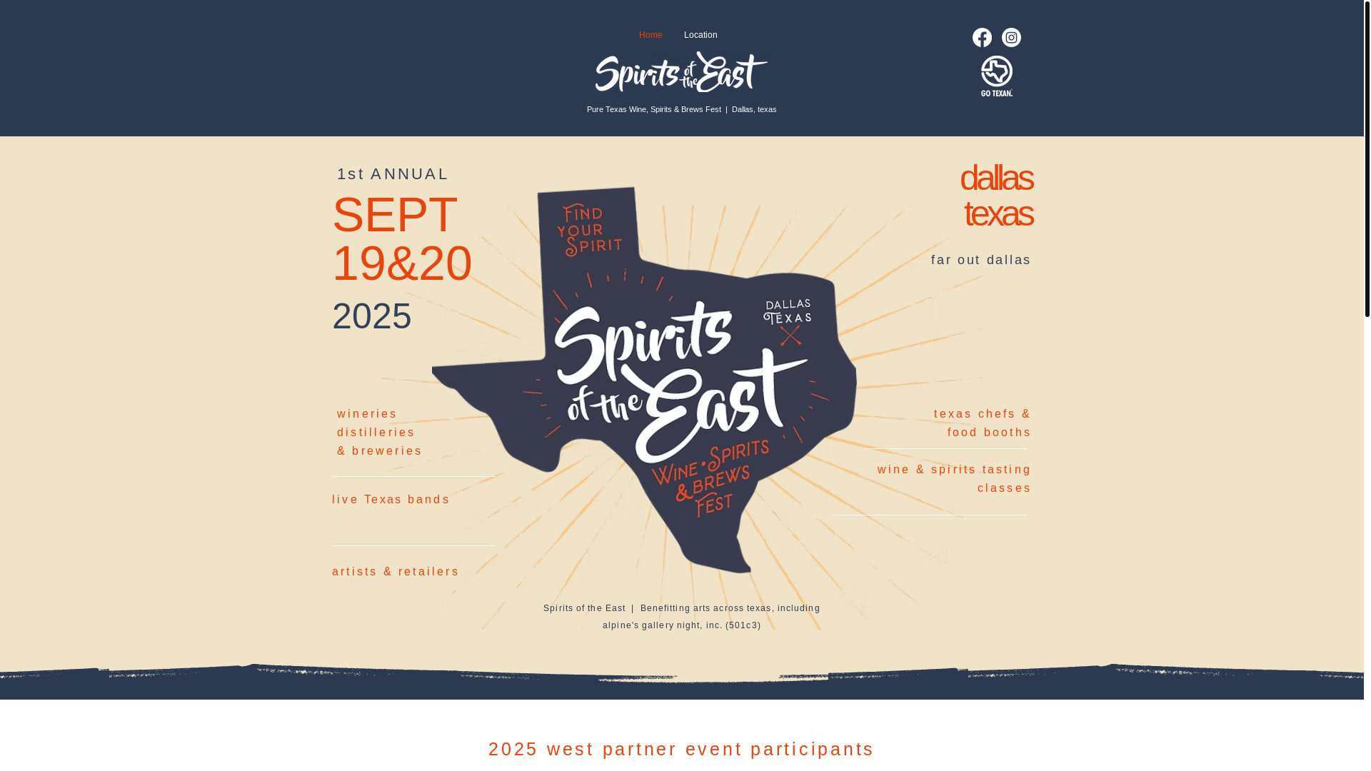 website screenshot of https://spiritsfestetx.com/