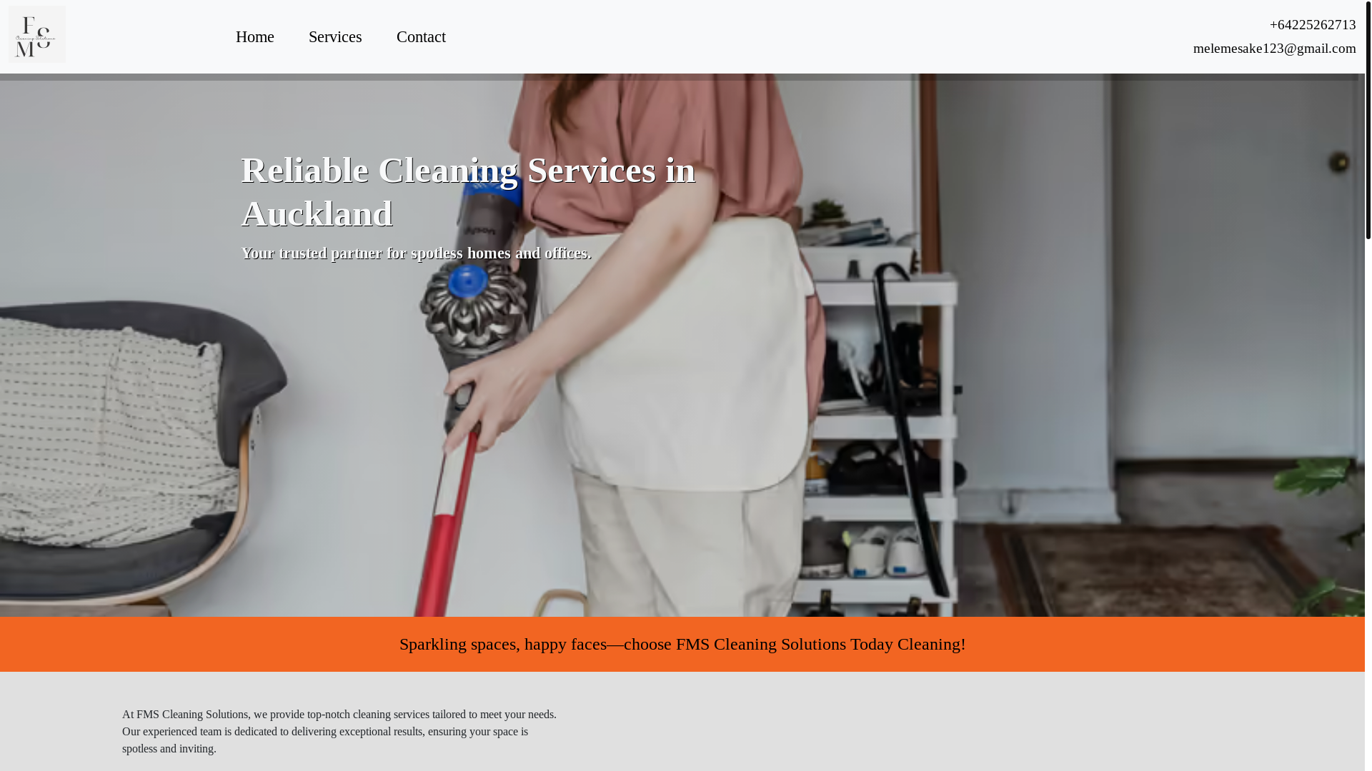 website screenshot of https://fmscleaningsolutions.co.nz/