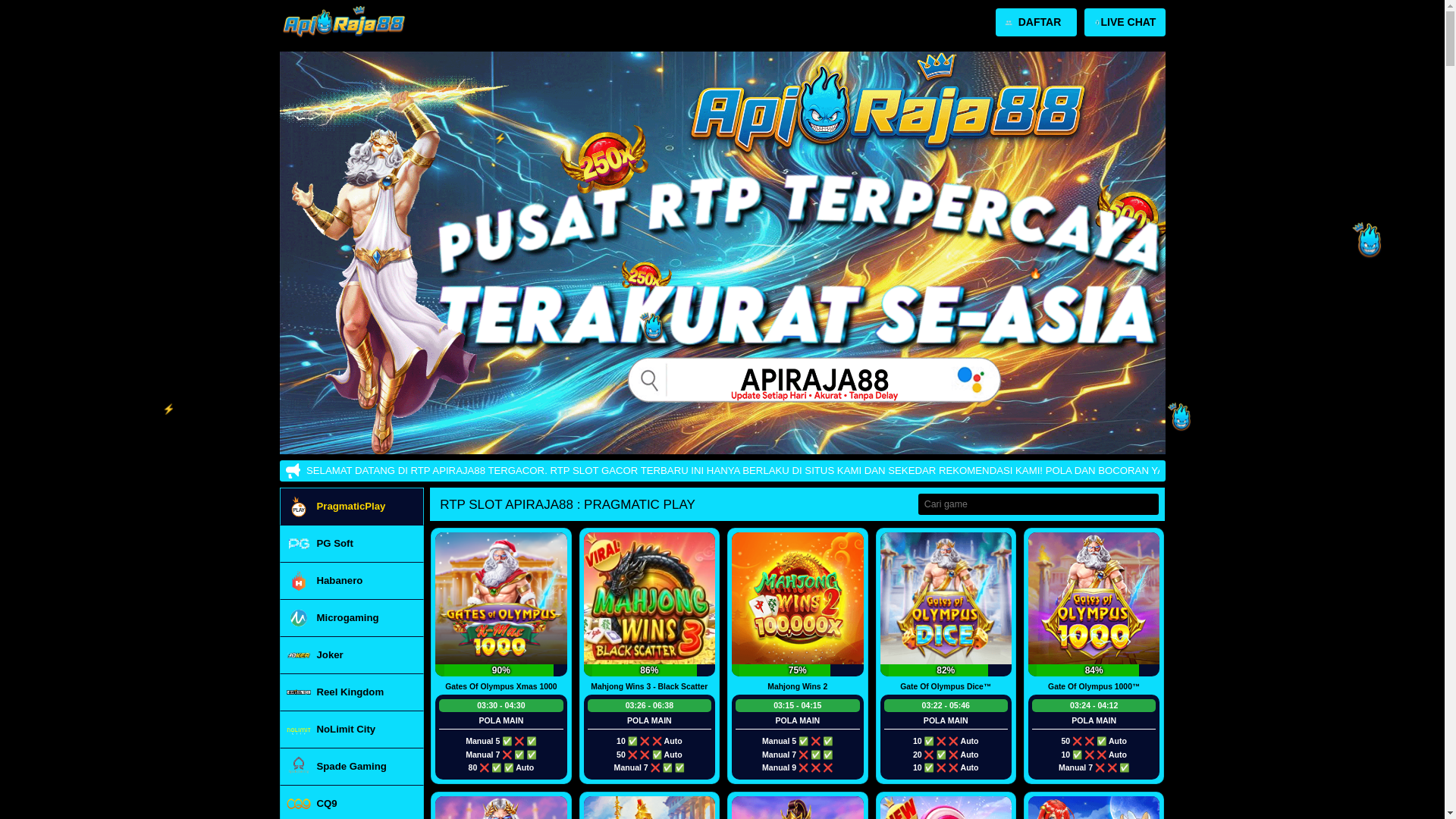 website screenshot of https://linkcuan-apiraja88.cyou/