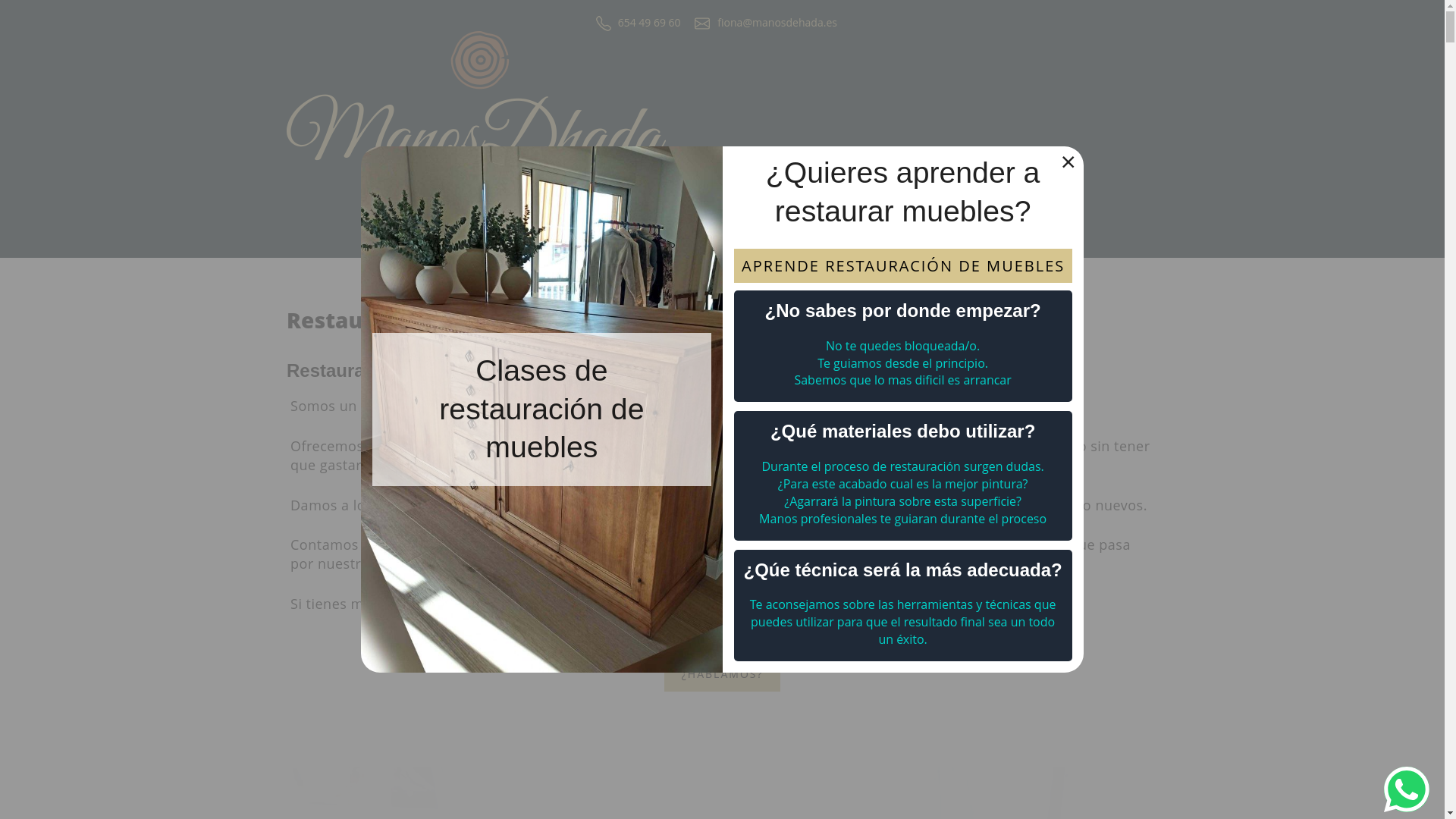 website screenshot of https://manosdehada.pages.dev/