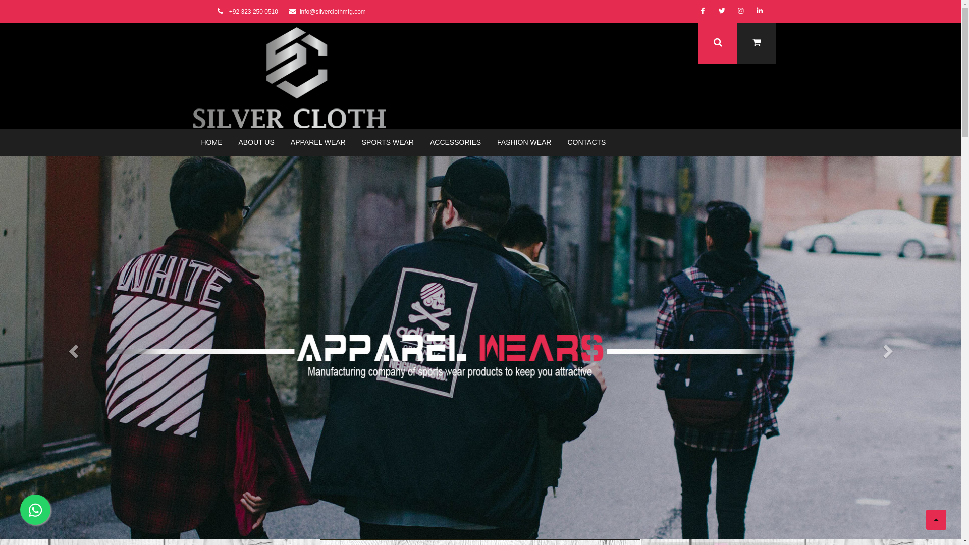 website screenshot of https://silverclothmfg.com/