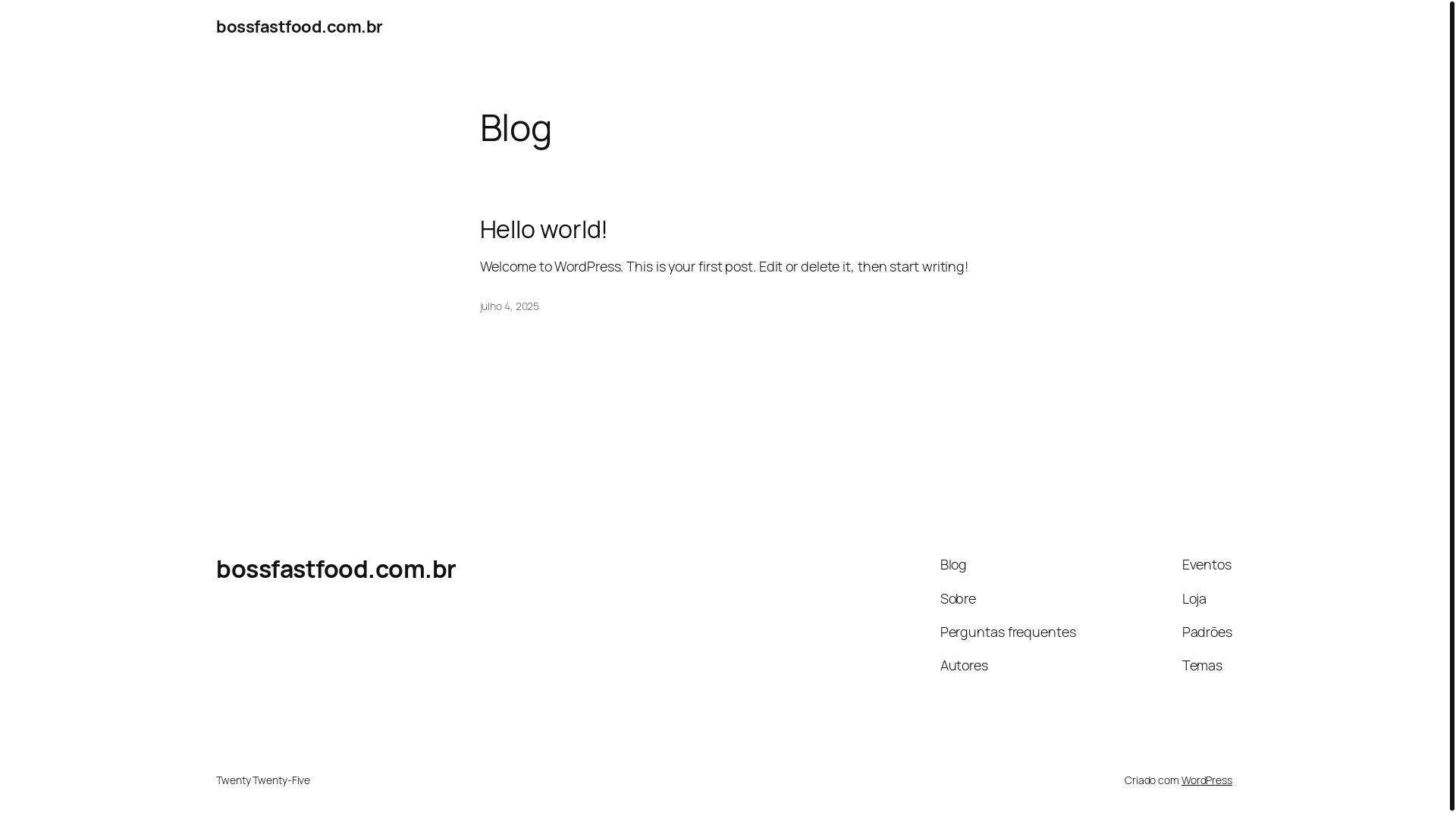 website screenshot of https://bossfastfood.com.br/