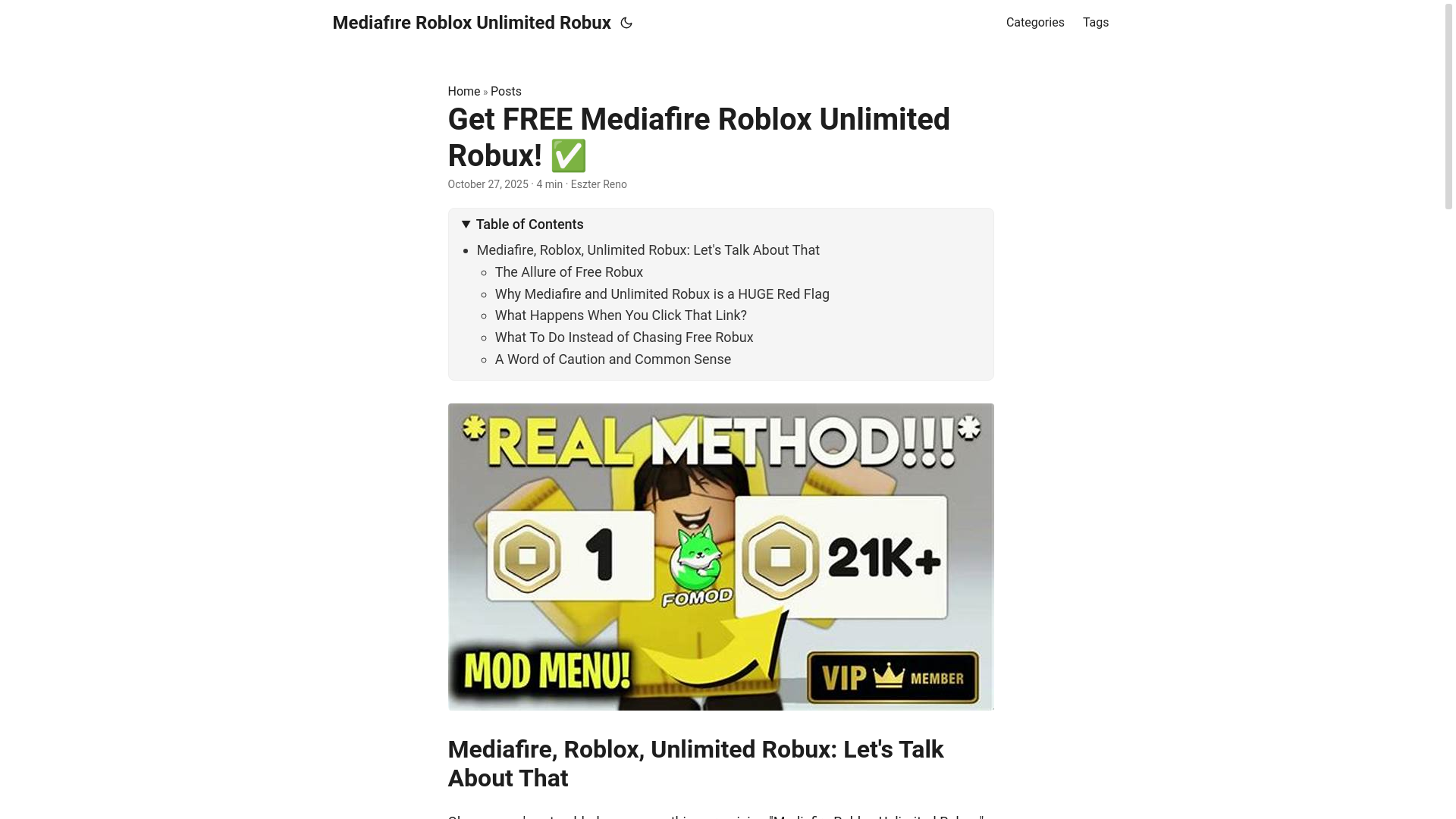 website screenshot of https://mediafre-roblox-unlimited-robux.pages.dev/