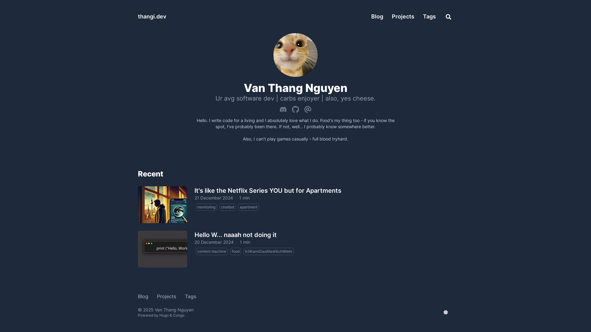 website screenshot of https://thang-dev.pages.dev/
