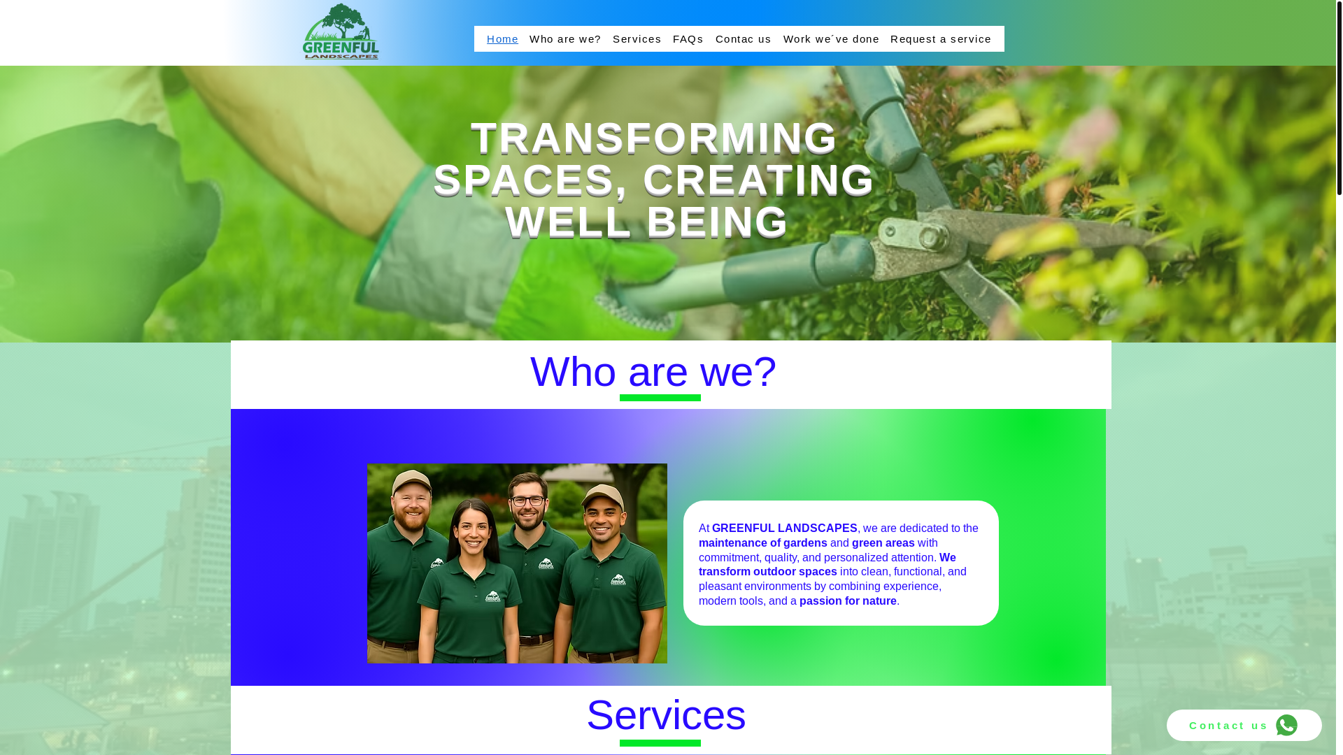 website screenshot of https://greenfullandscapes.com/