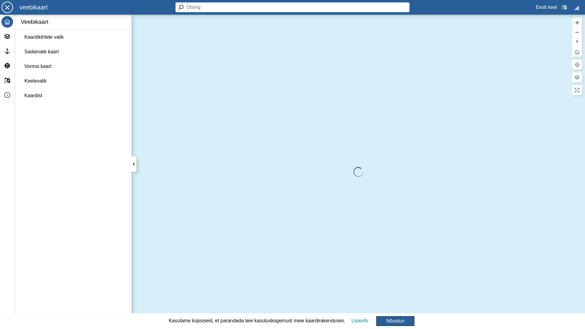 website screenshot of https://veebikaart.com.ee/