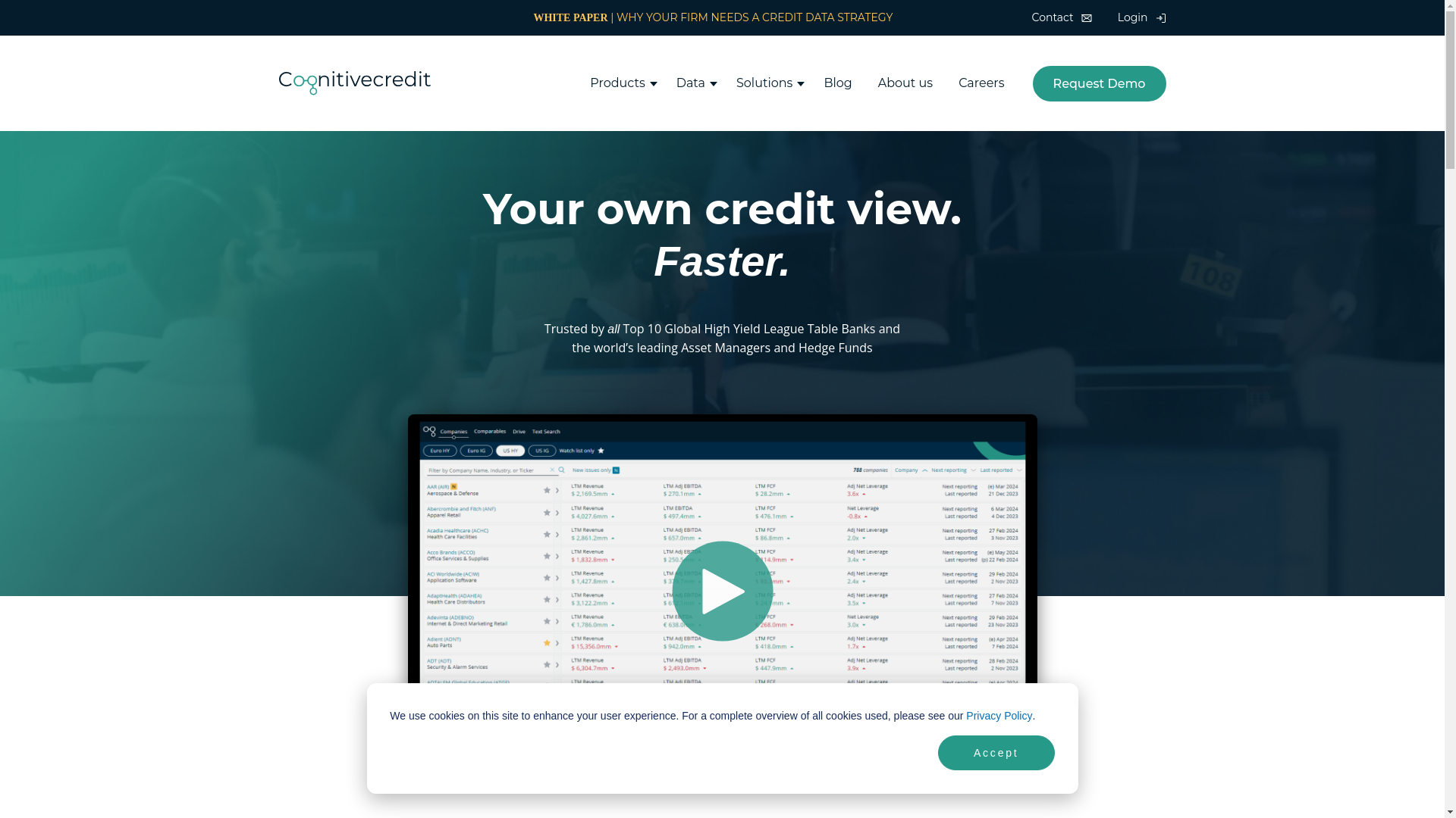 website screenshot of https://thecognitivecredit.com/