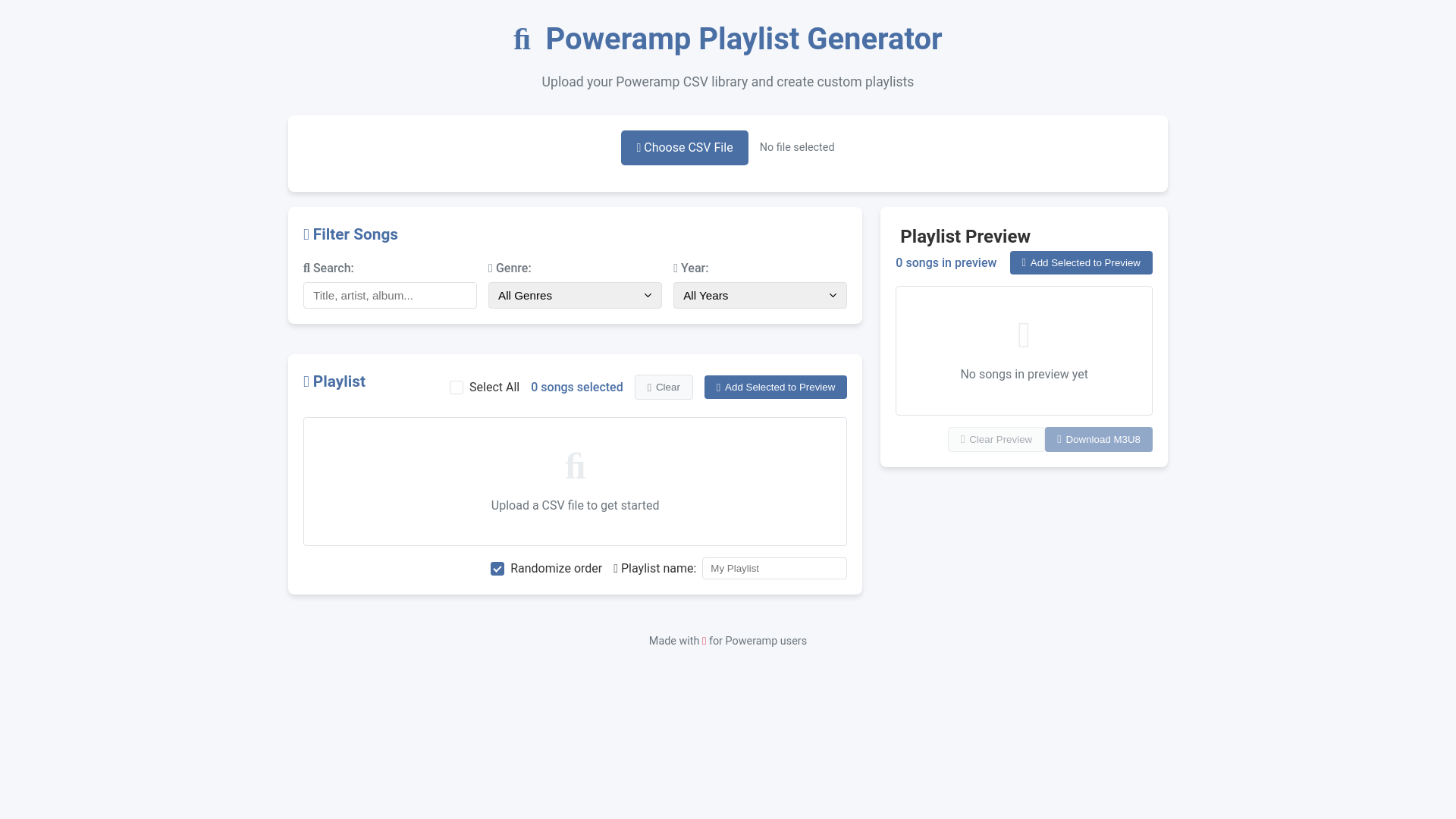 website screenshot of https://playlist4poweramp.pages.dev/