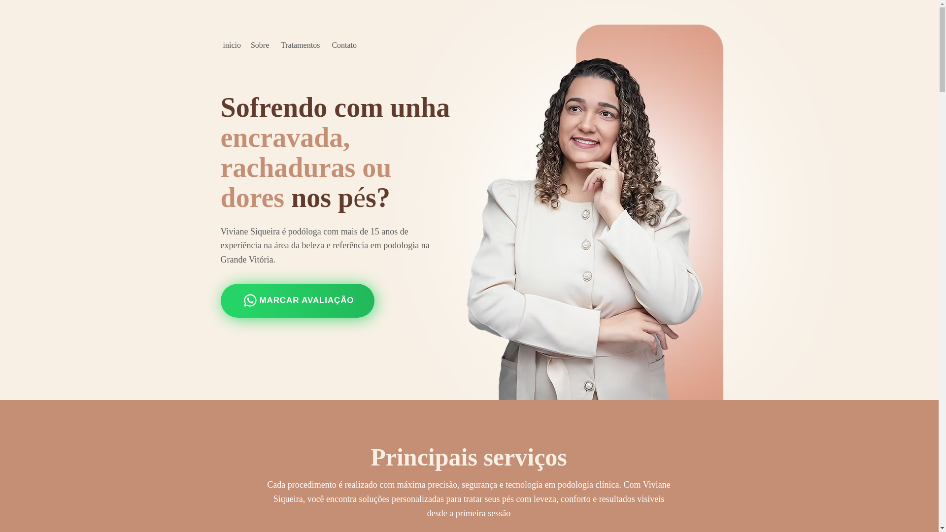 website screenshot of https://vivianesiqueirapodologa.com/