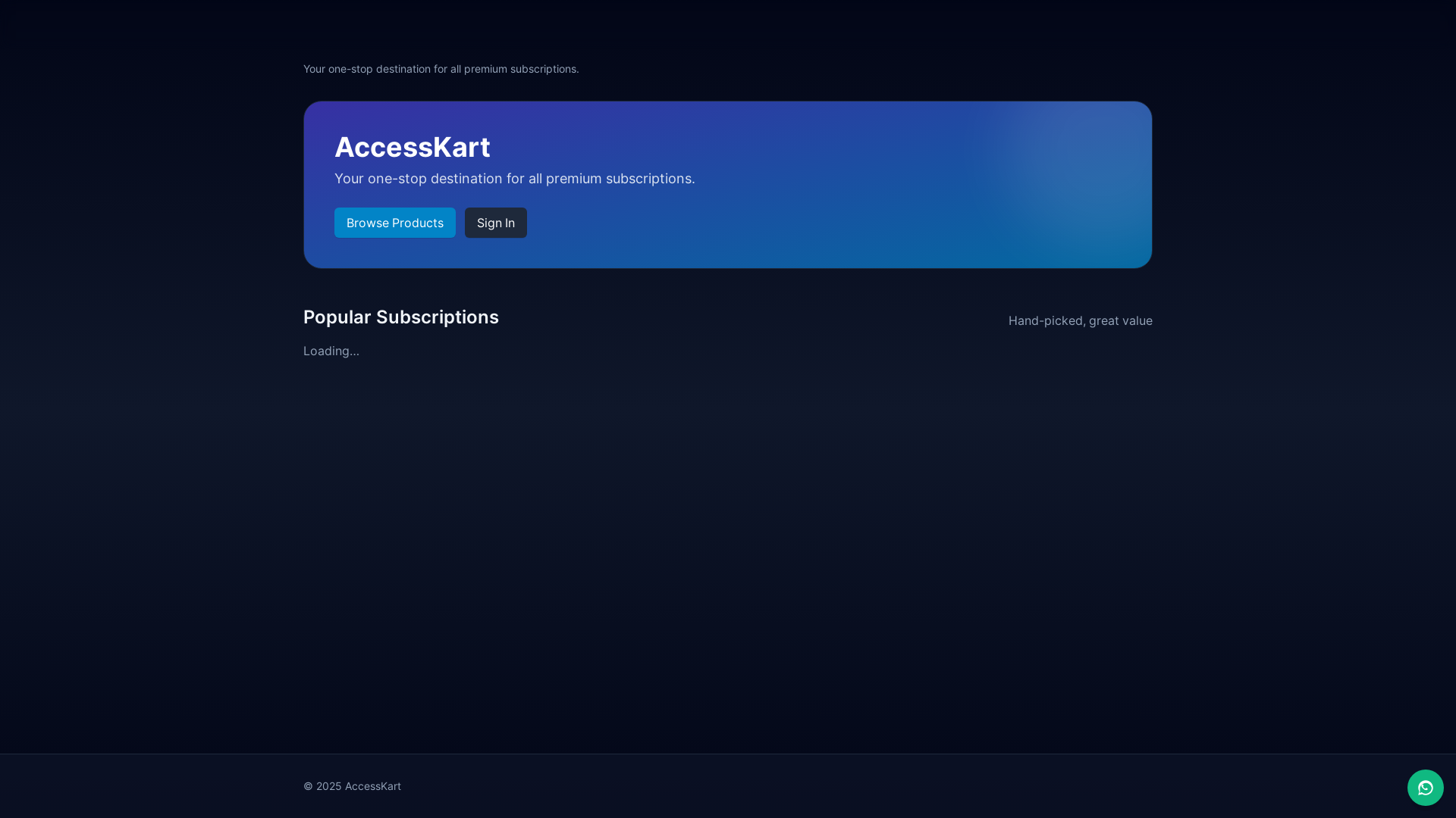 website screenshot of https://accesskart.store/