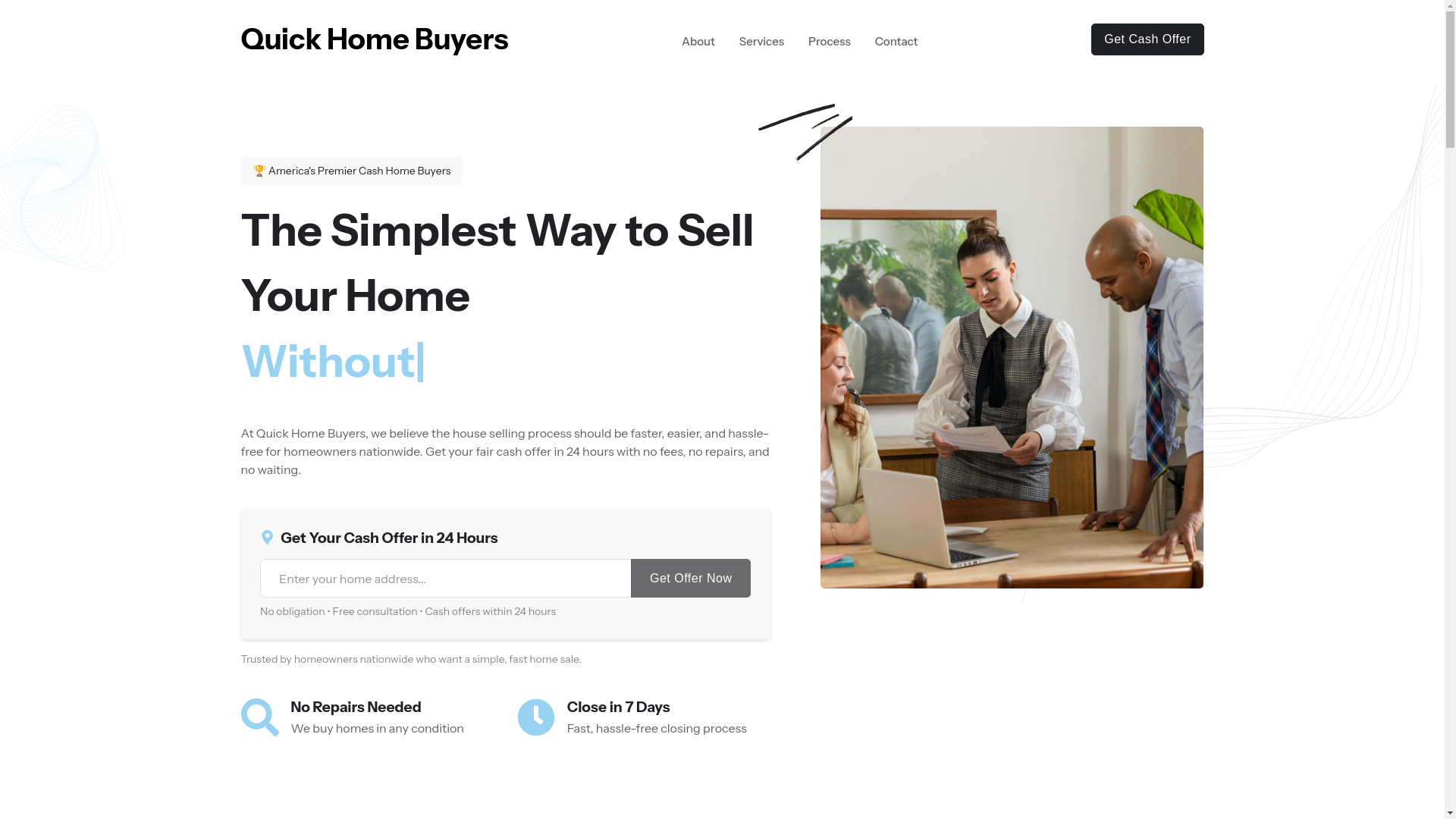 website screenshot of https://getquickhomebuyers.com/