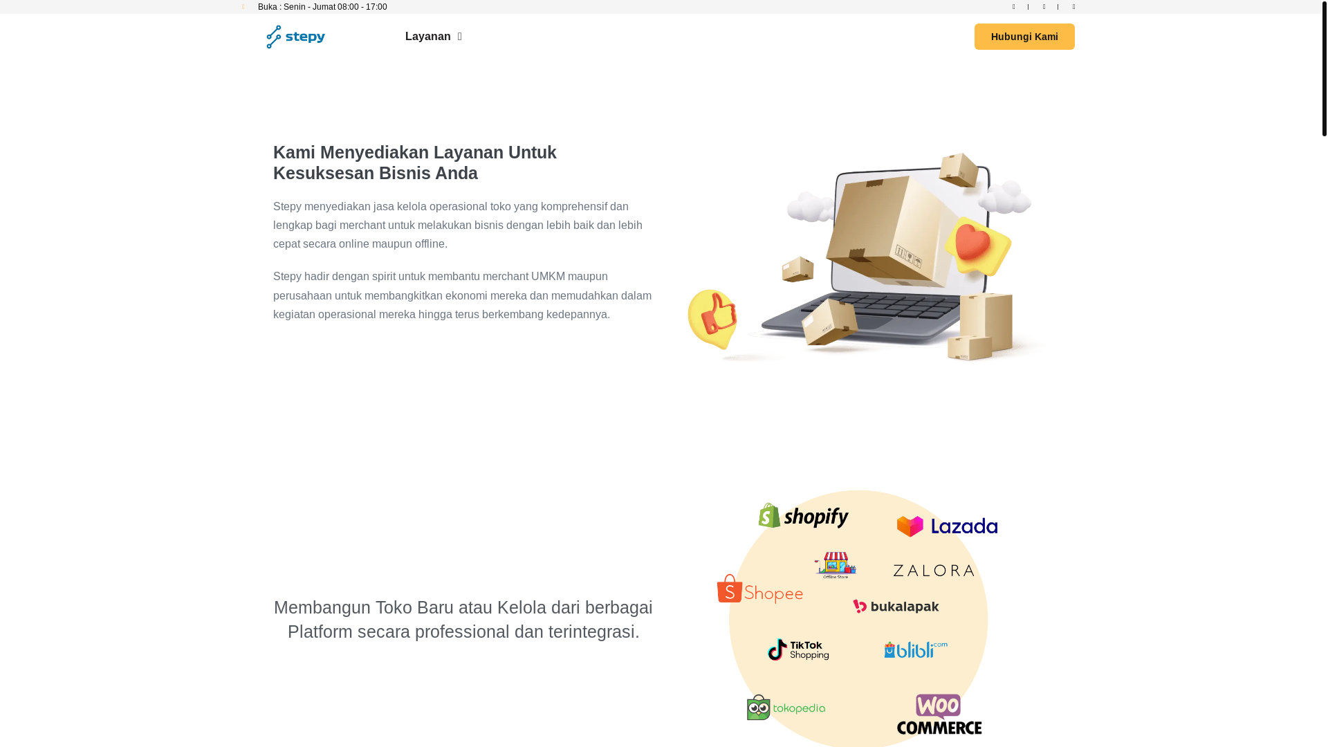 website screenshot of https://stepy.id/