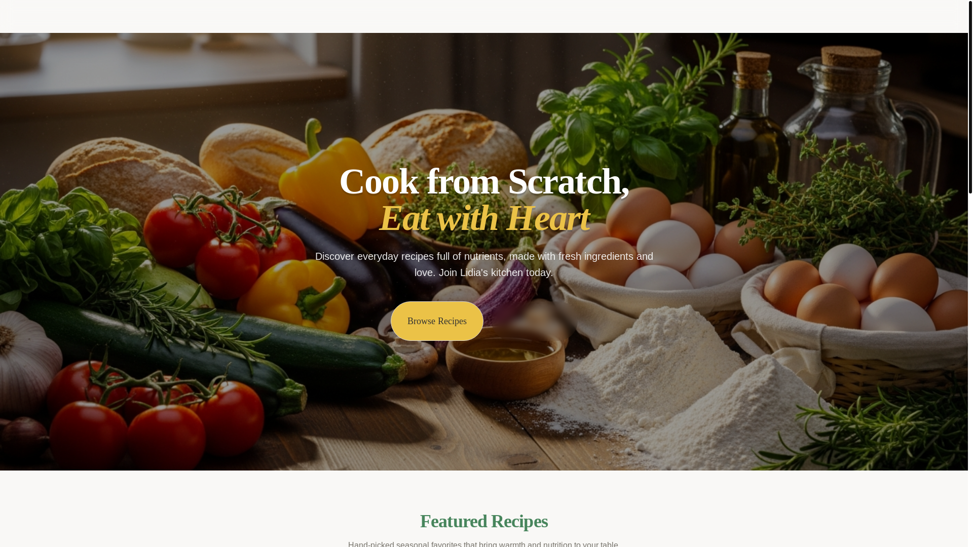 website screenshot of https://cookwithlidia.com/