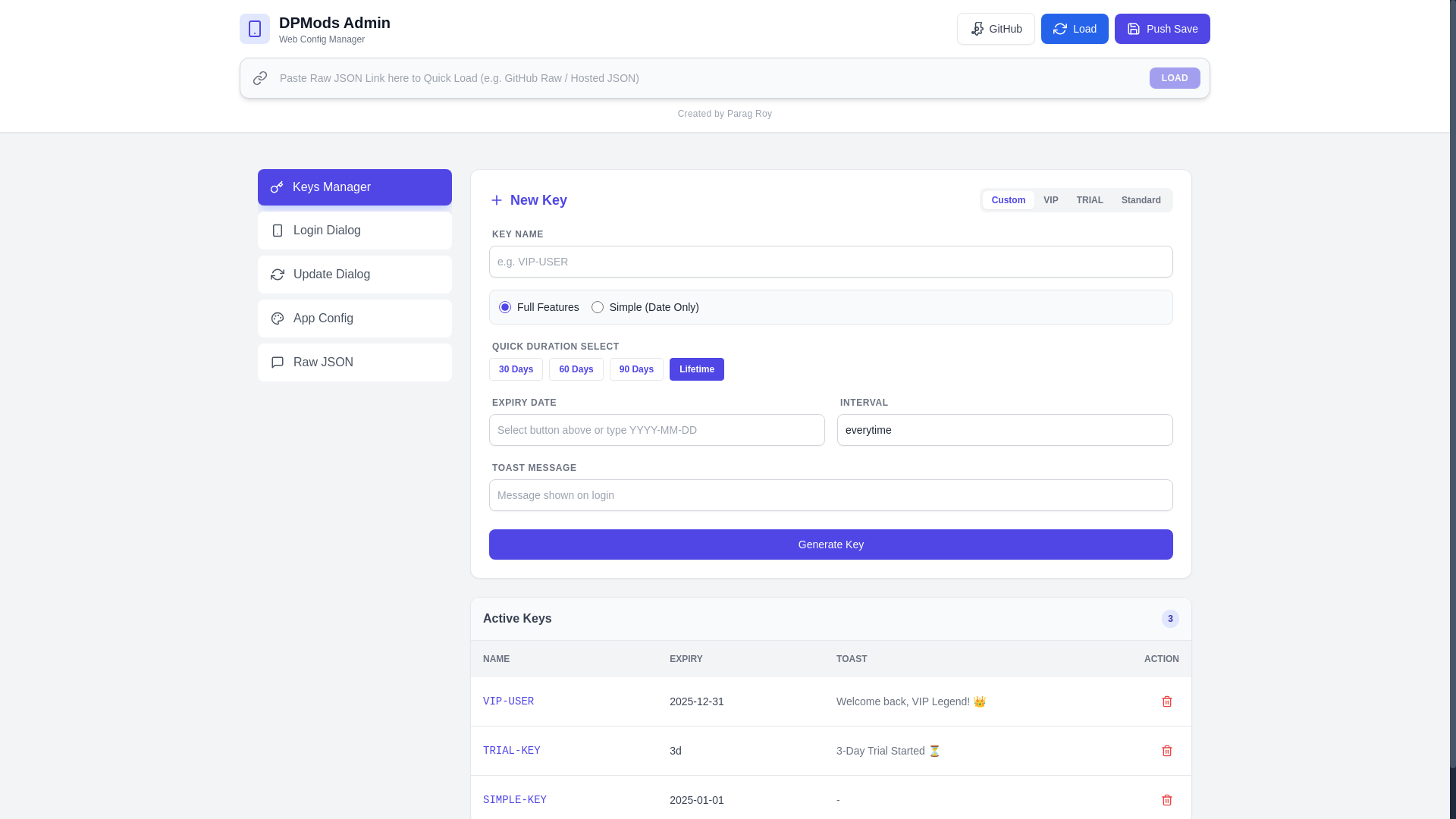 website screenshot of https://dpmods.pages.dev/