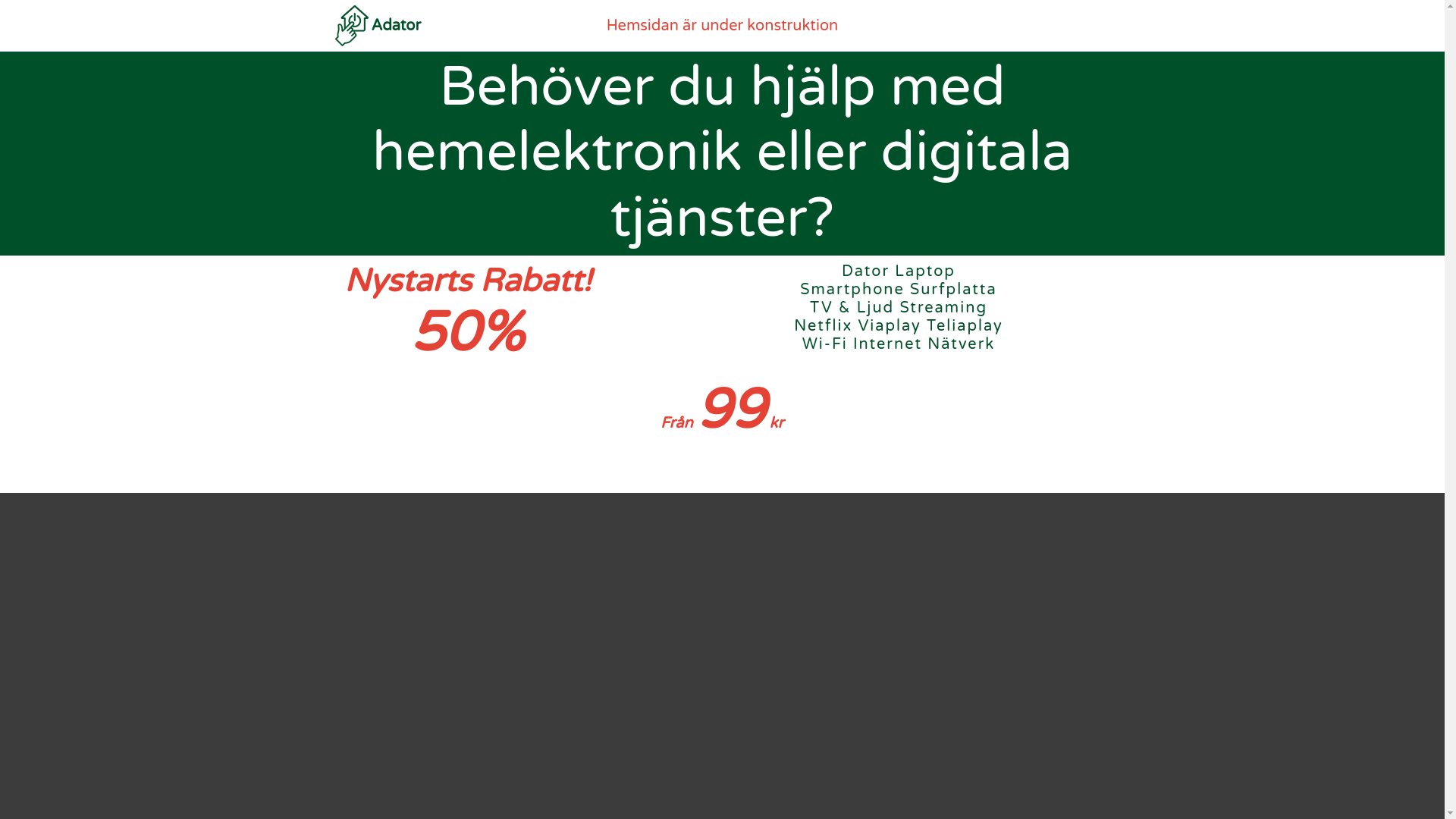 website screenshot of https://adator.se/
