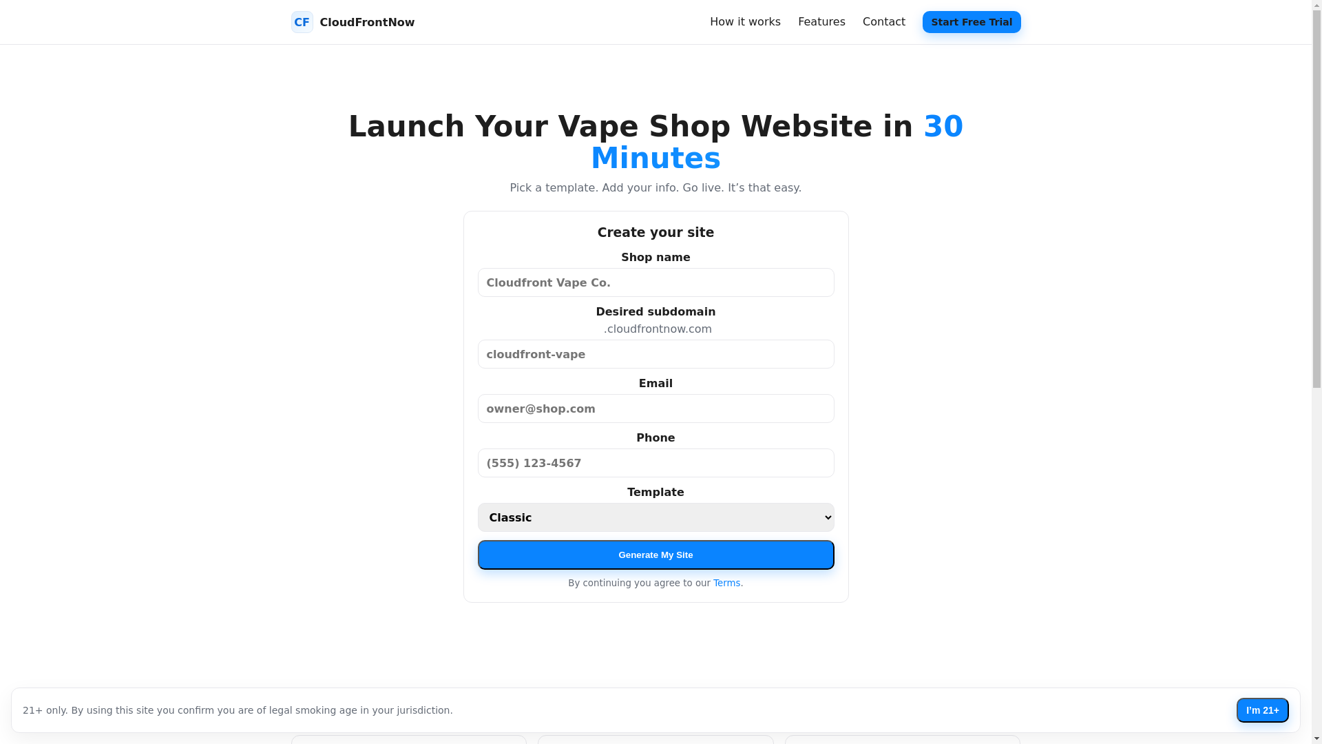 website screenshot of https://cloudfrontnow.com/